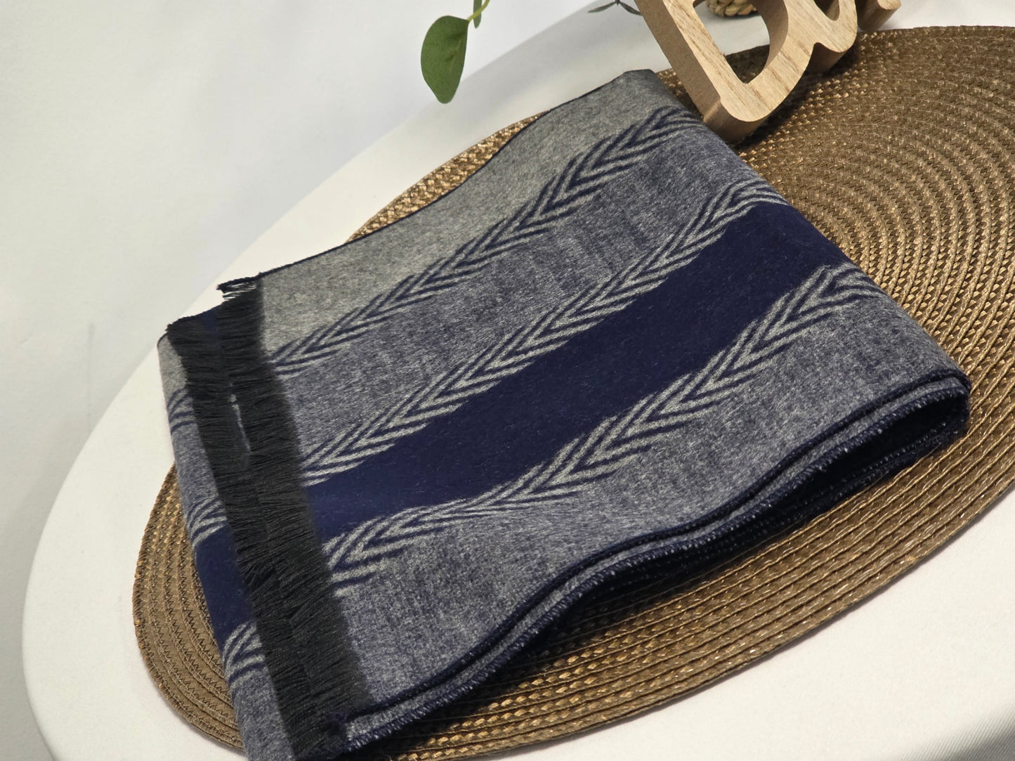 Nos Foulards Homme Tons Bleu Rayé