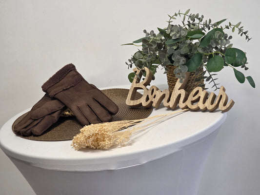 Nos Gants Fourré Femme Café