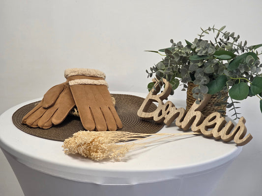 Nos Gants Fourré Femme Camel Beige