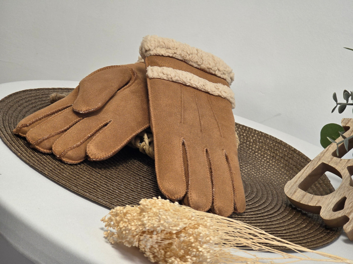 Nos Gants Fourré Femme Camel Beige