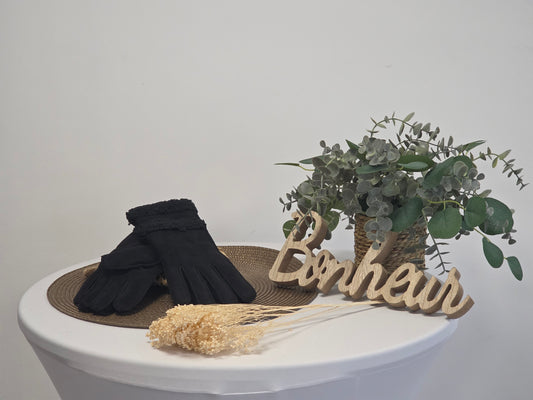 Nos Gants Fourré Femme Noir