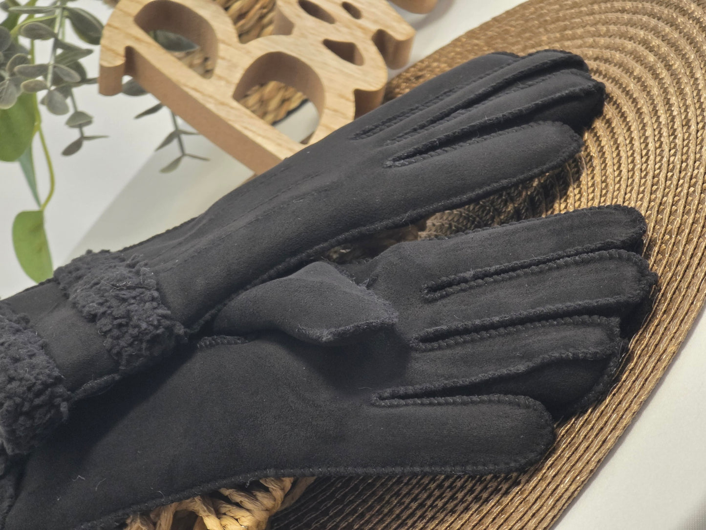 Nos Gants Fourré Femme Noir