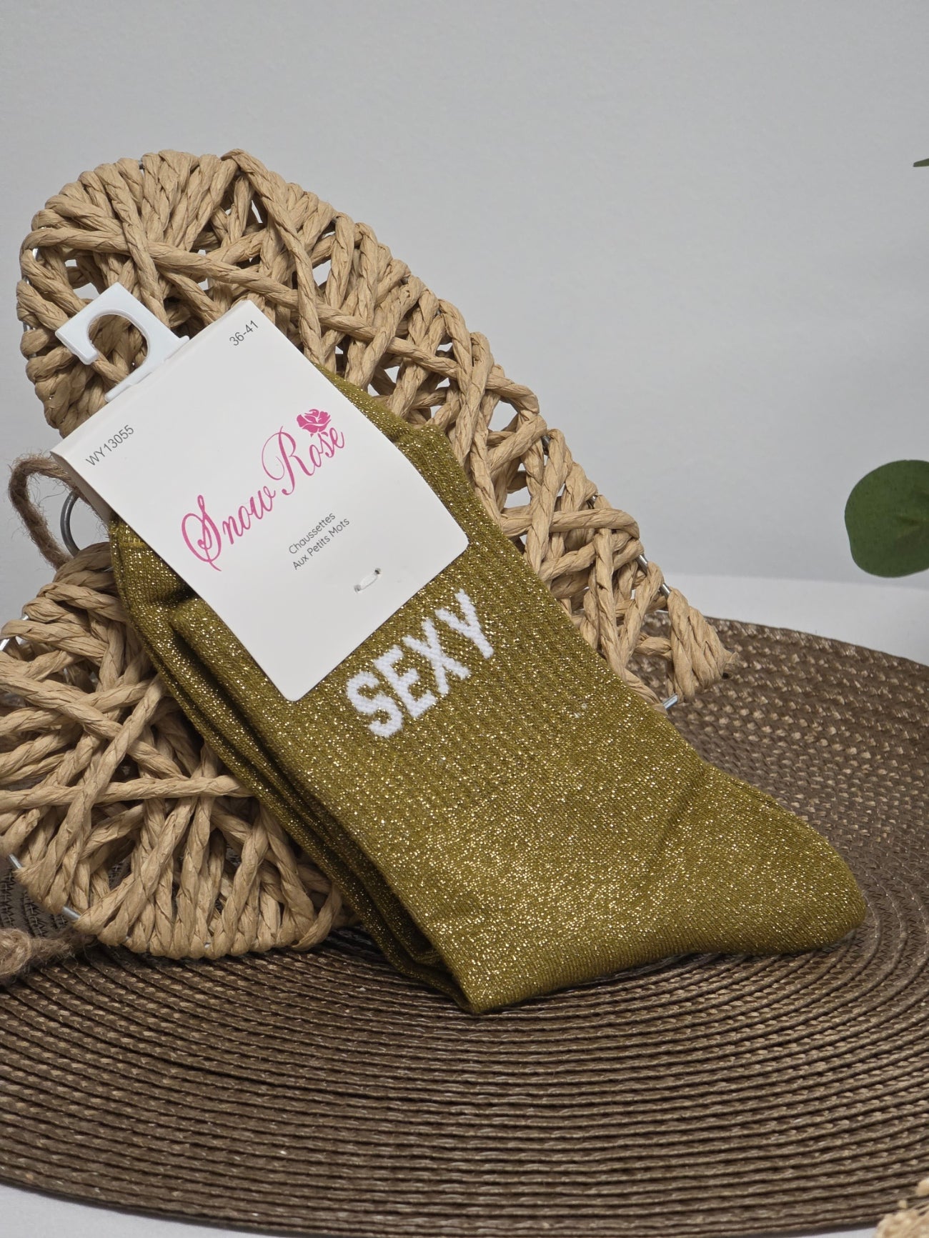 SEXY - Chaussette à Paillette Vert