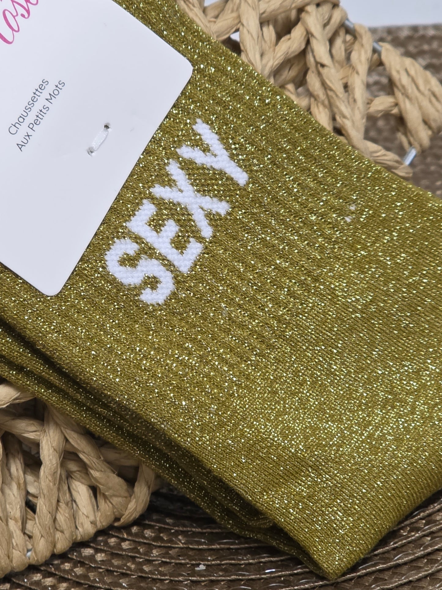 SEXY - Chaussette à Paillette Vert