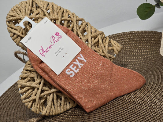 SEXY - Chaussette à Paillette Orange