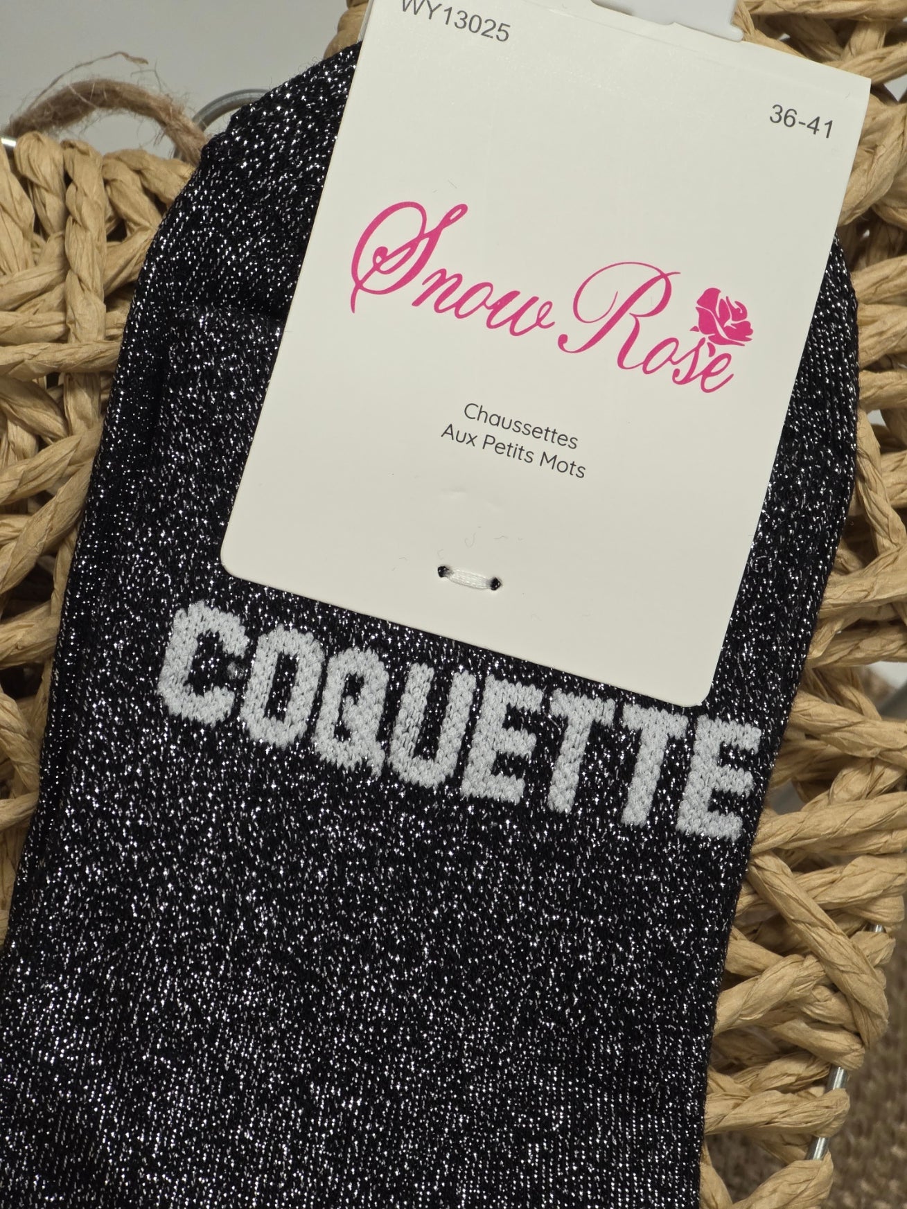 COQUETTE - Chaussette à Paillette Noir