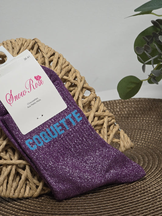COQUETTE - Chaussette à Paillette Violet