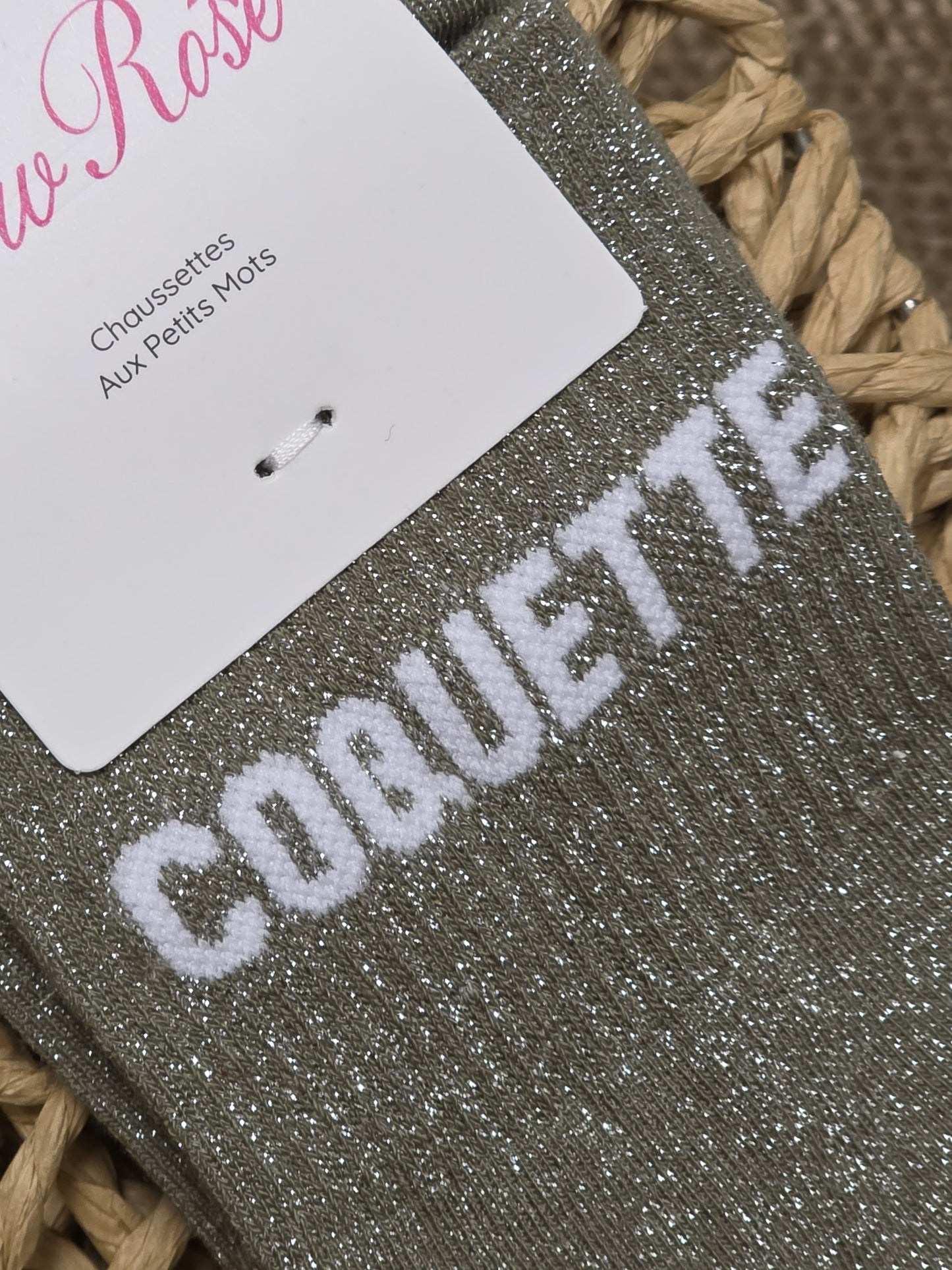 COQUETTE - Chaussette à Paillette Kaki
