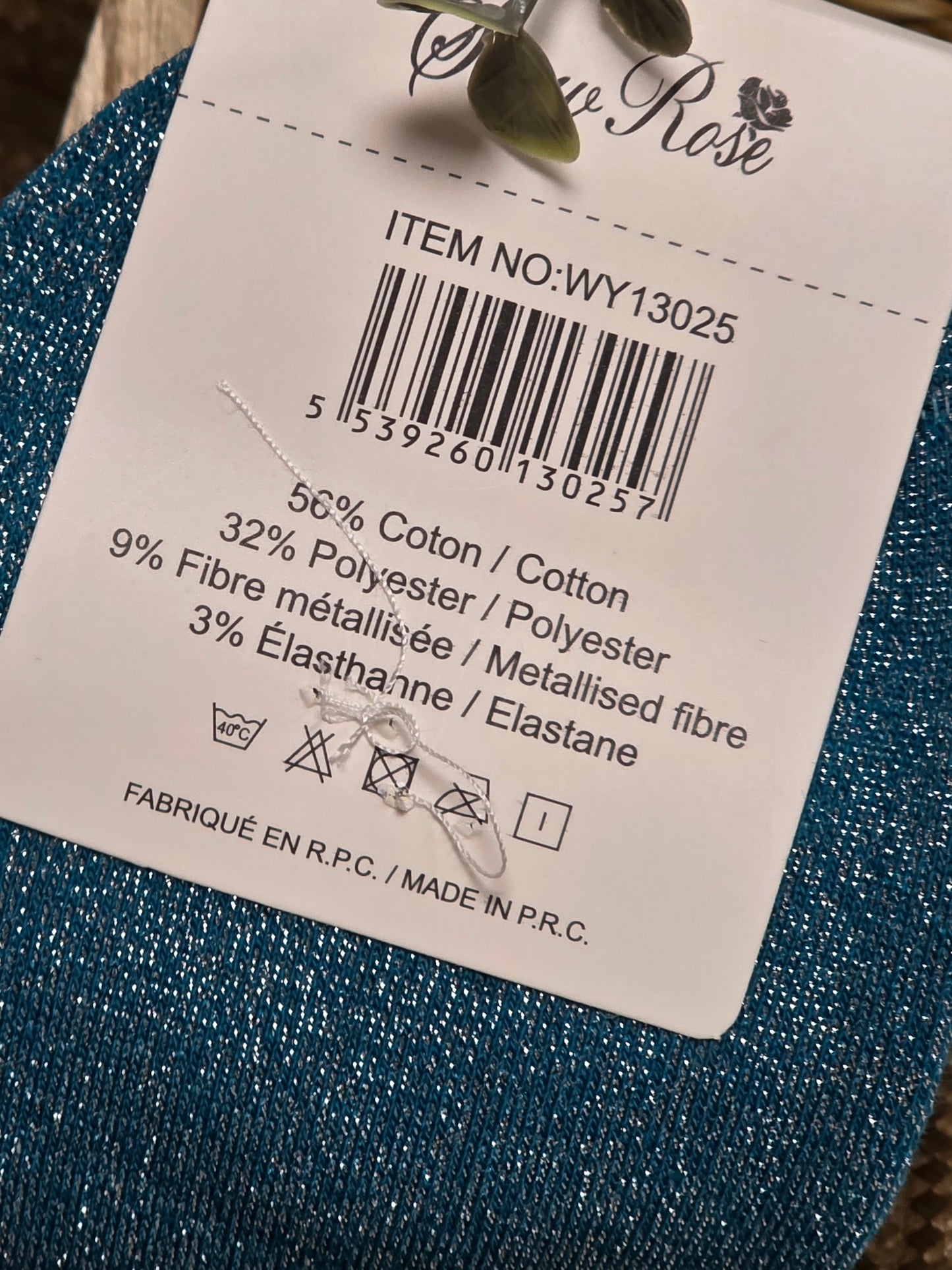 COQUETTE - Chaussette à Paillette Bleu Pétrole