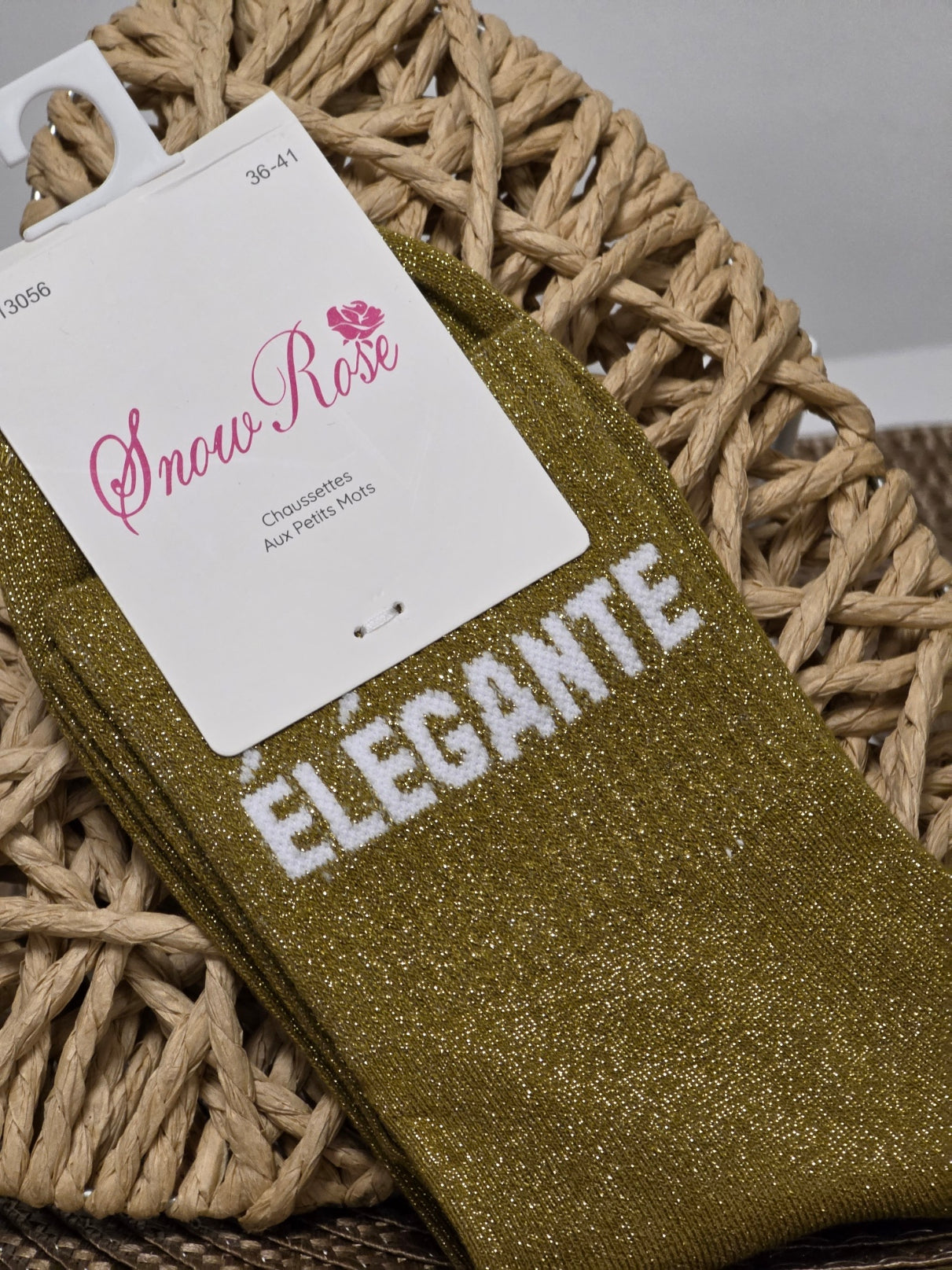 ELEGANTE - Chaussette à Paillette Vert