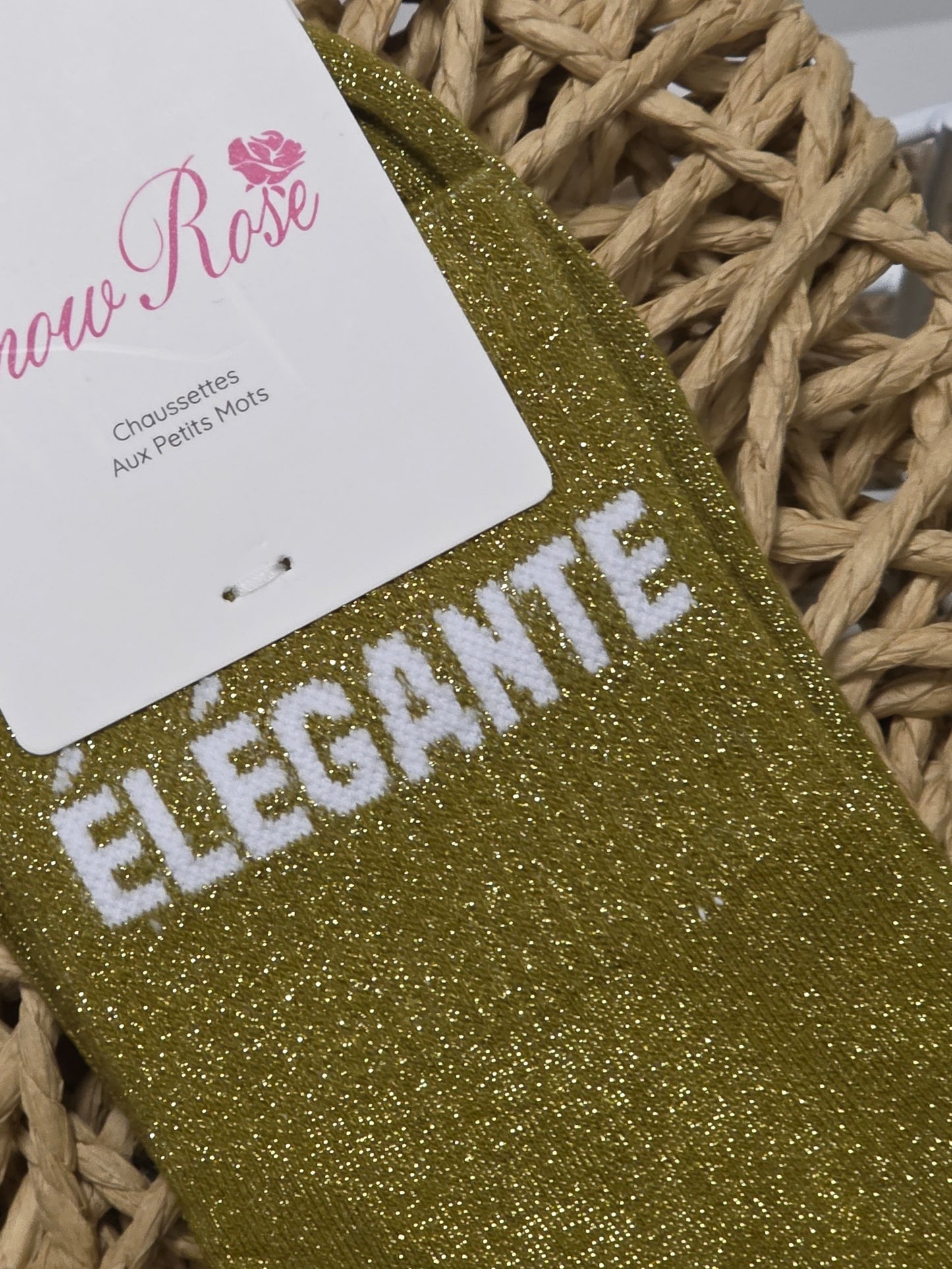 ELEGANTE - Chaussette à Paillette Vert