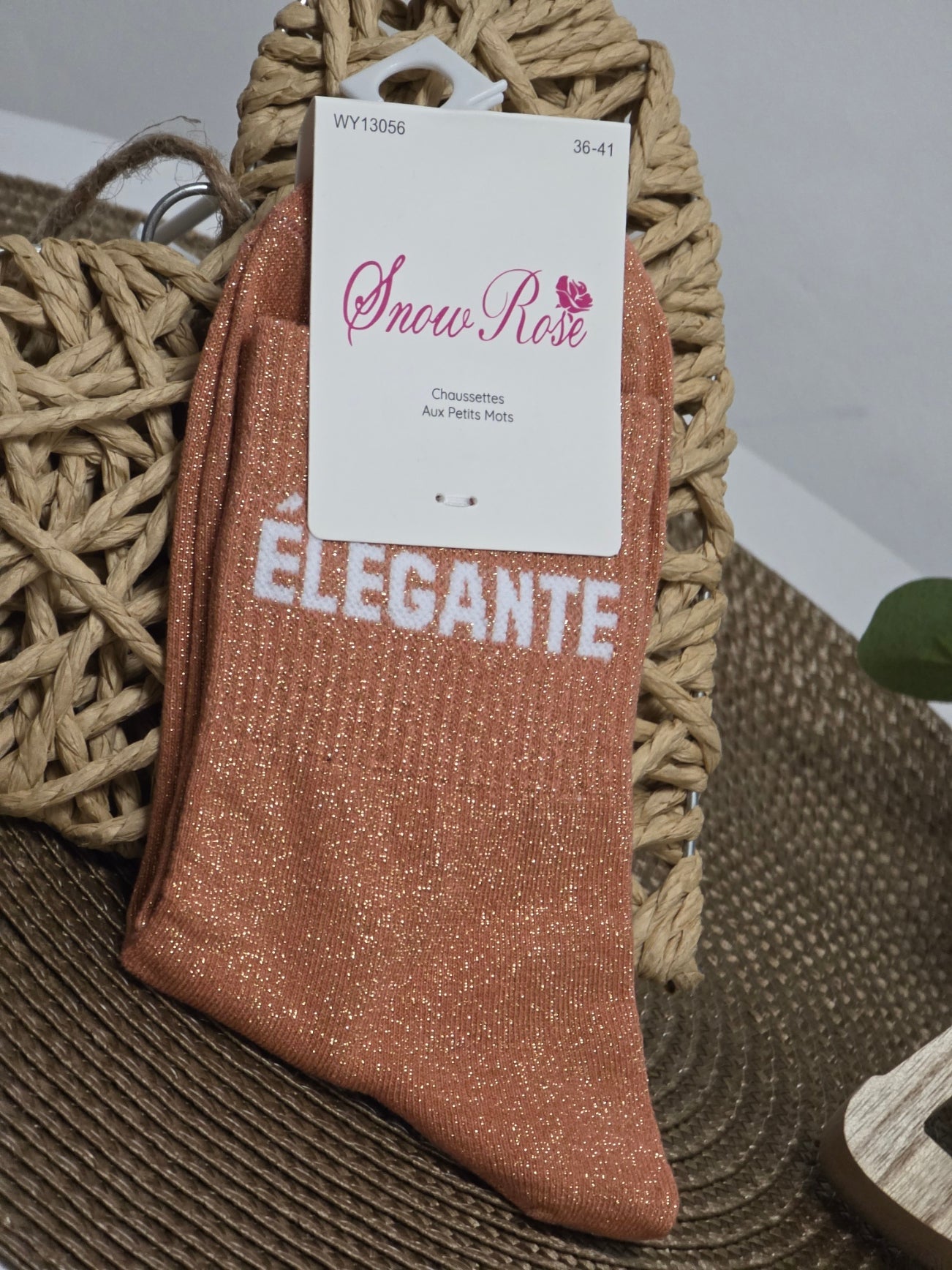 ELEGANTE - Chaussette à Paillette Orange