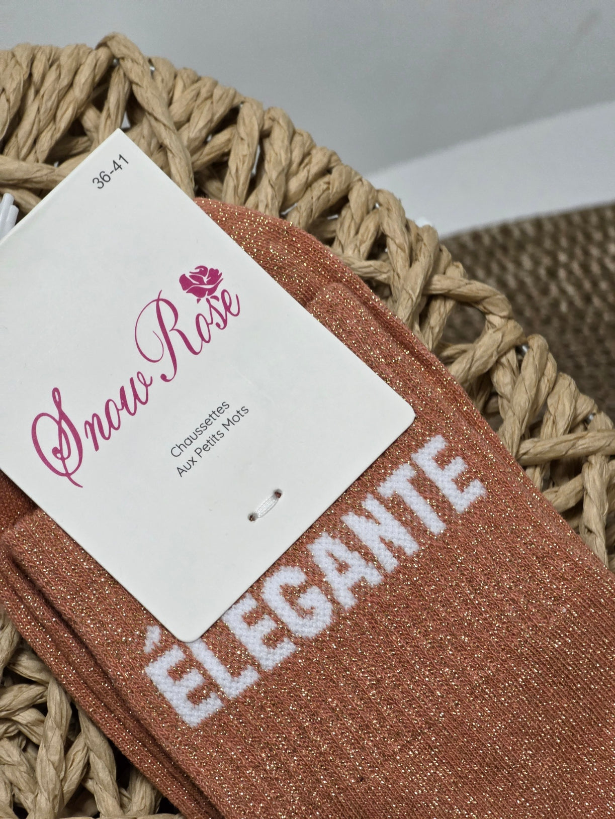 ELEGANTE - Chaussette à Paillette Orange