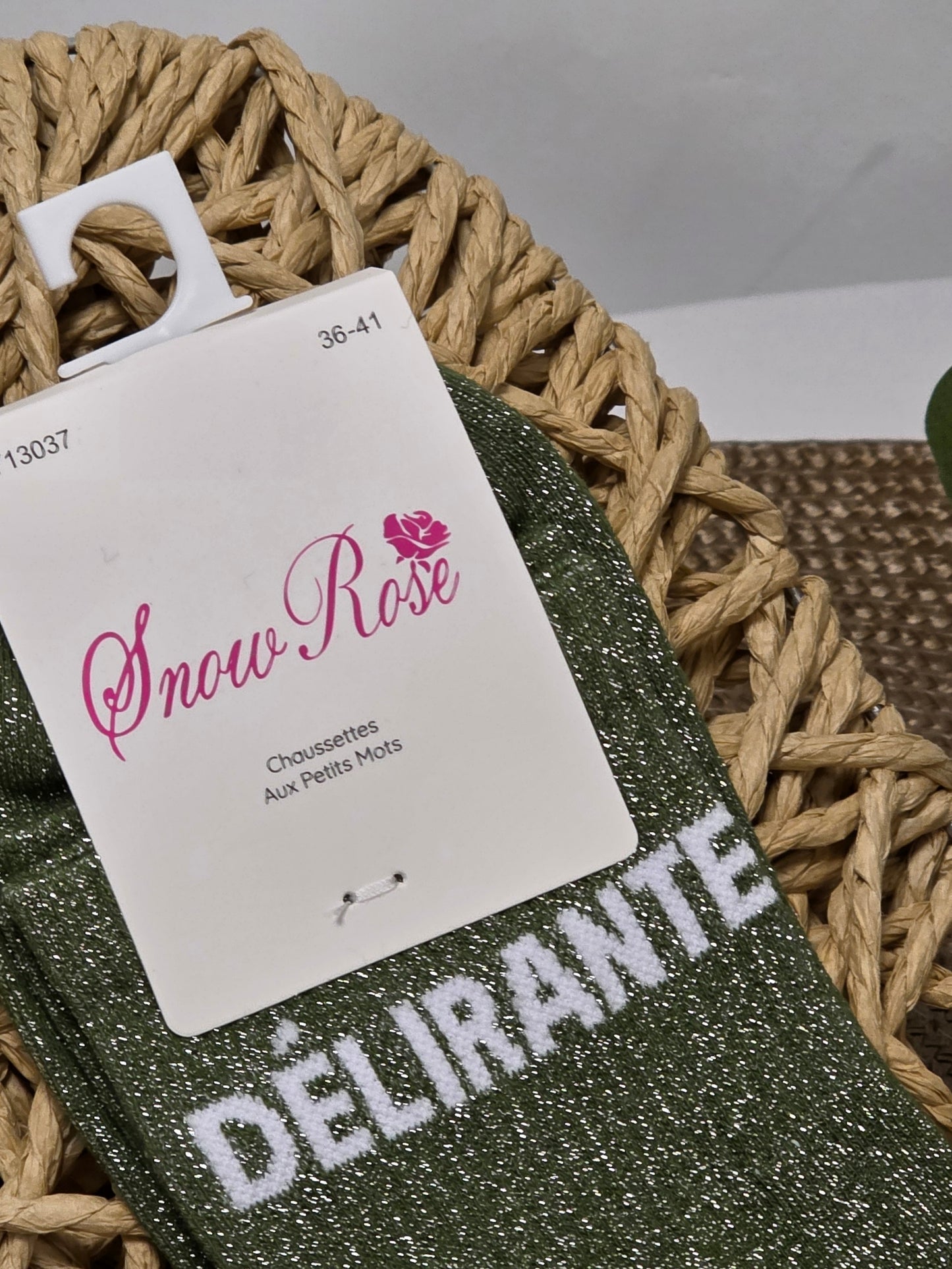 DELIRANTE - Chaussette à Paillette Kaki