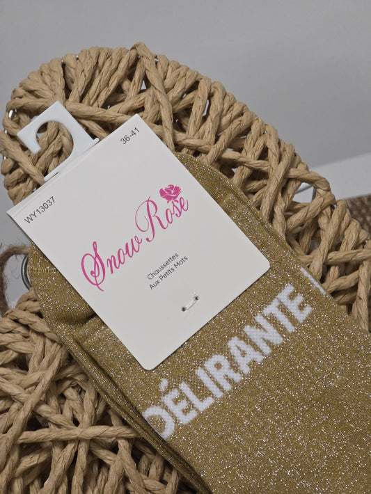 DELIRANTE - Chaussette à Paillette Or