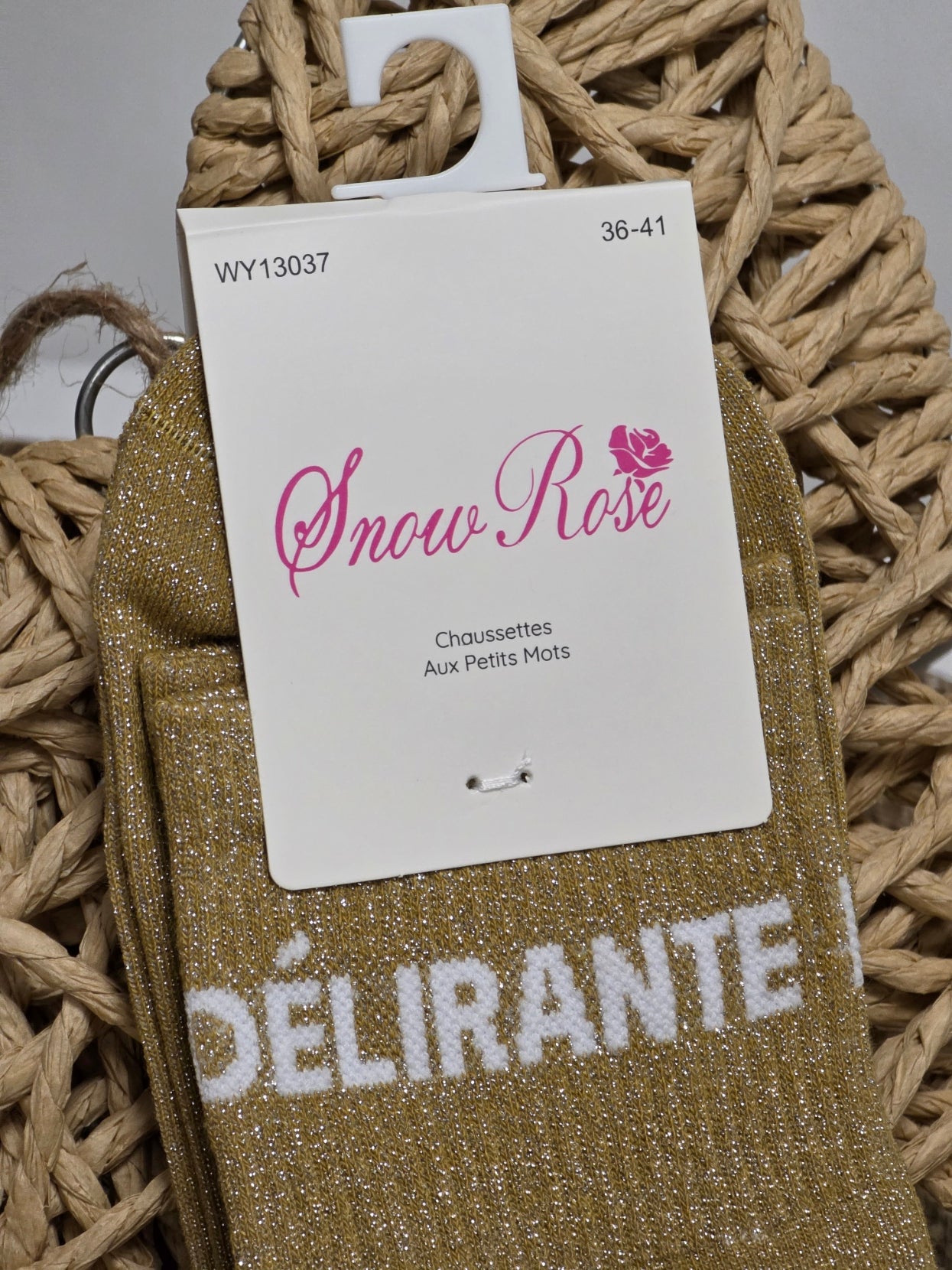 DELIRANTE - Chaussette à Paillette Or