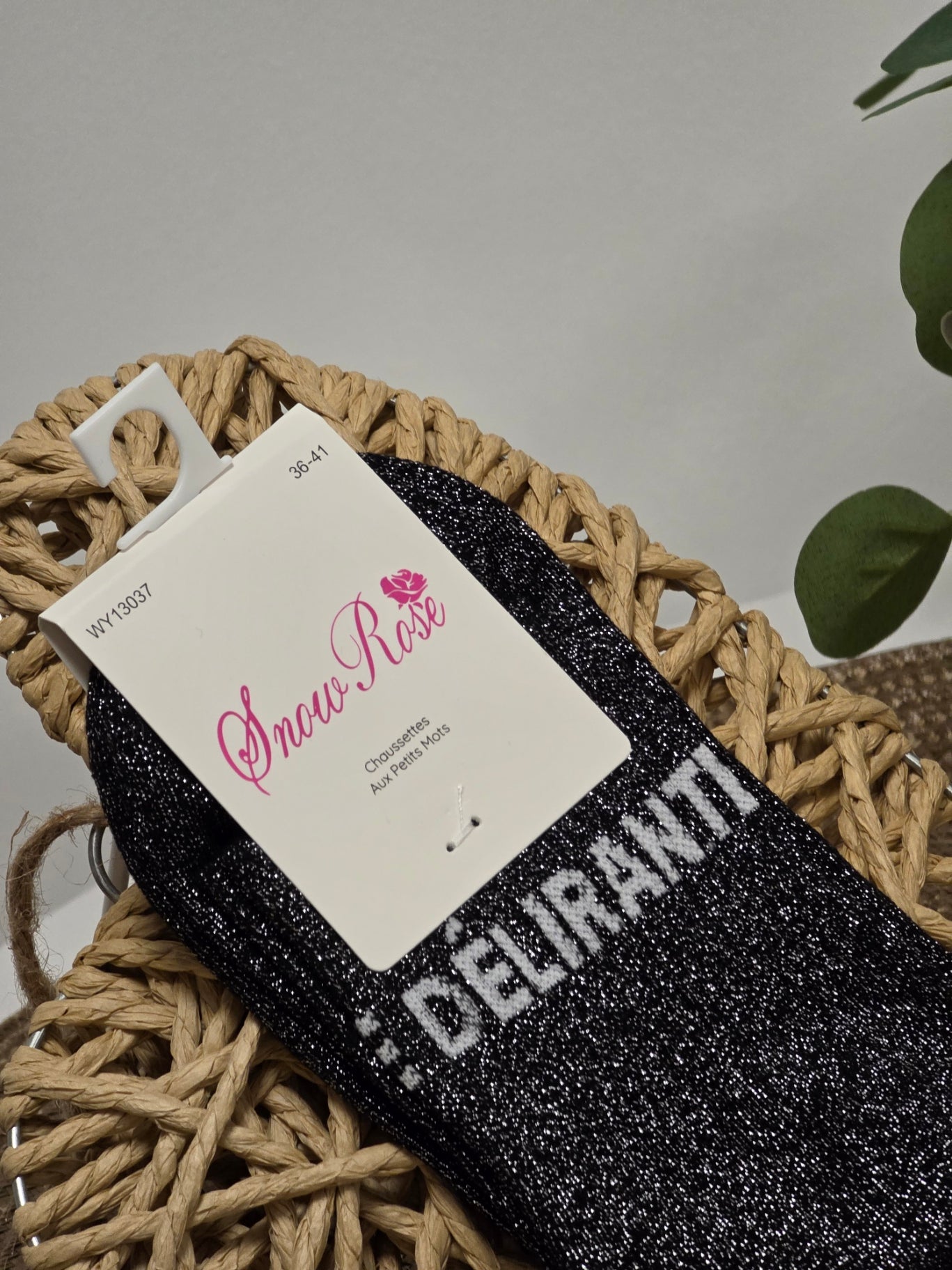 DELIRANTE - Chaussette à Paillette Noir