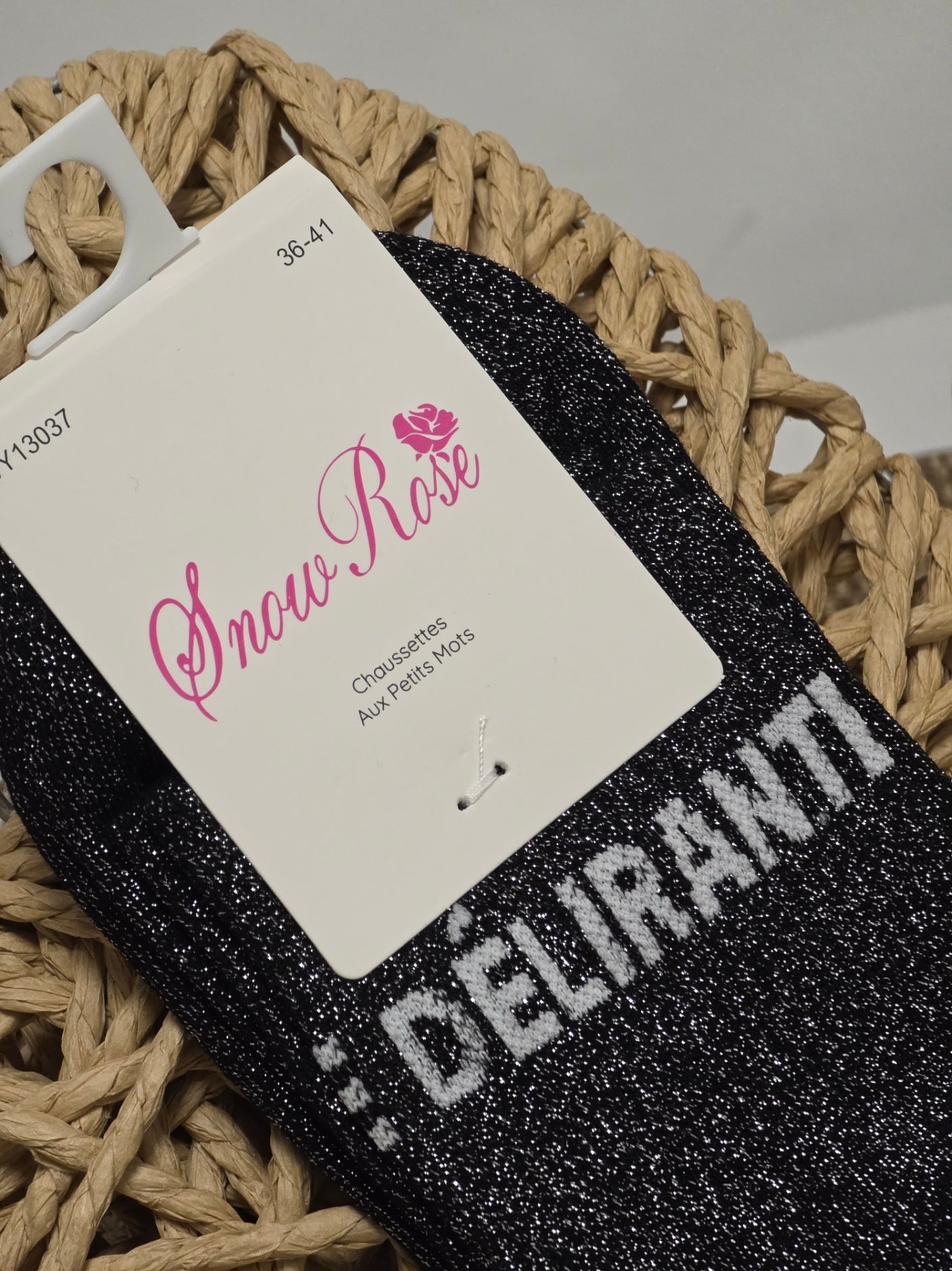 DELIRANTE - Chaussette à Paillette Noir