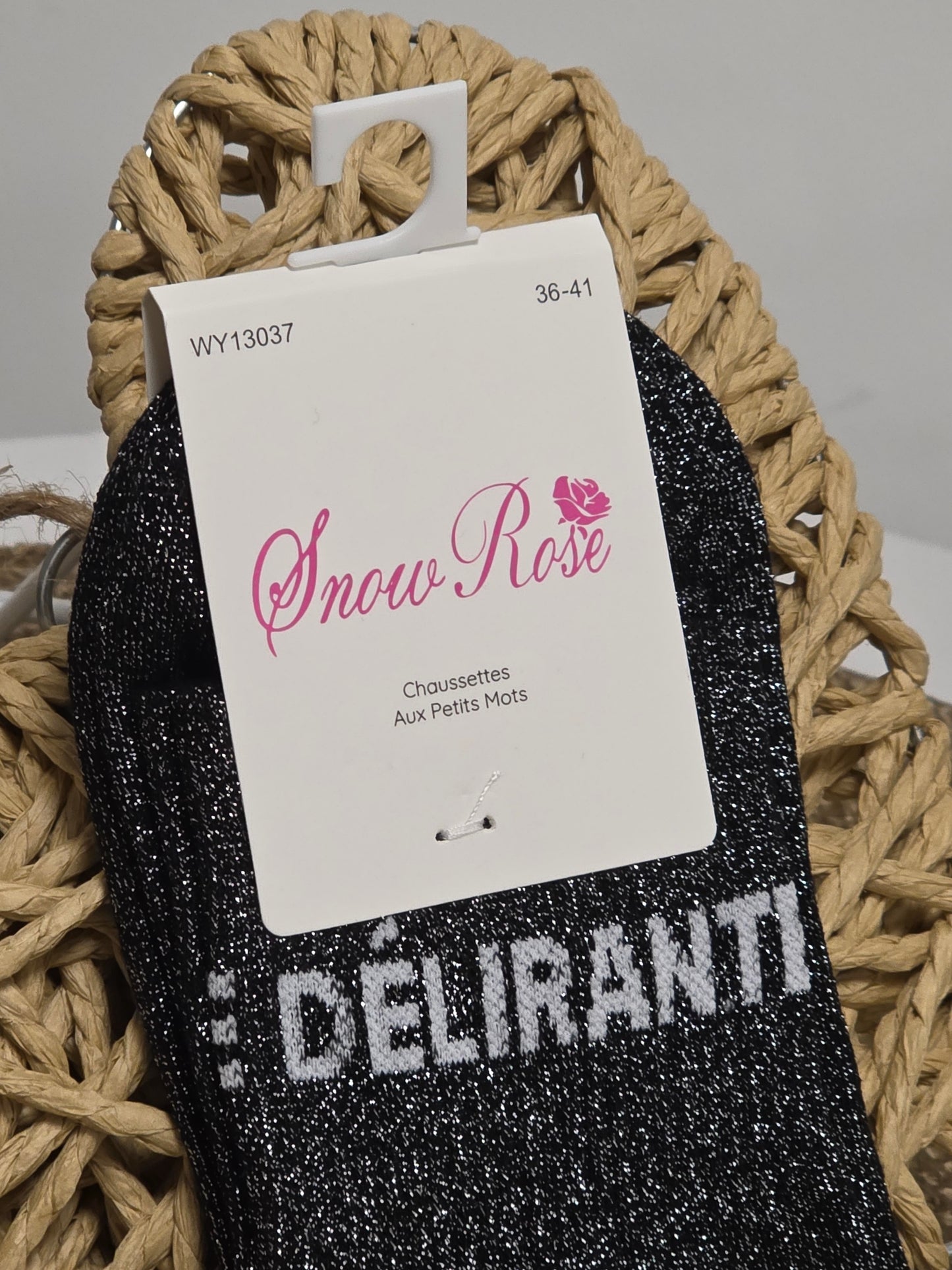 DELIRANTE - Chaussette à Paillette Noir