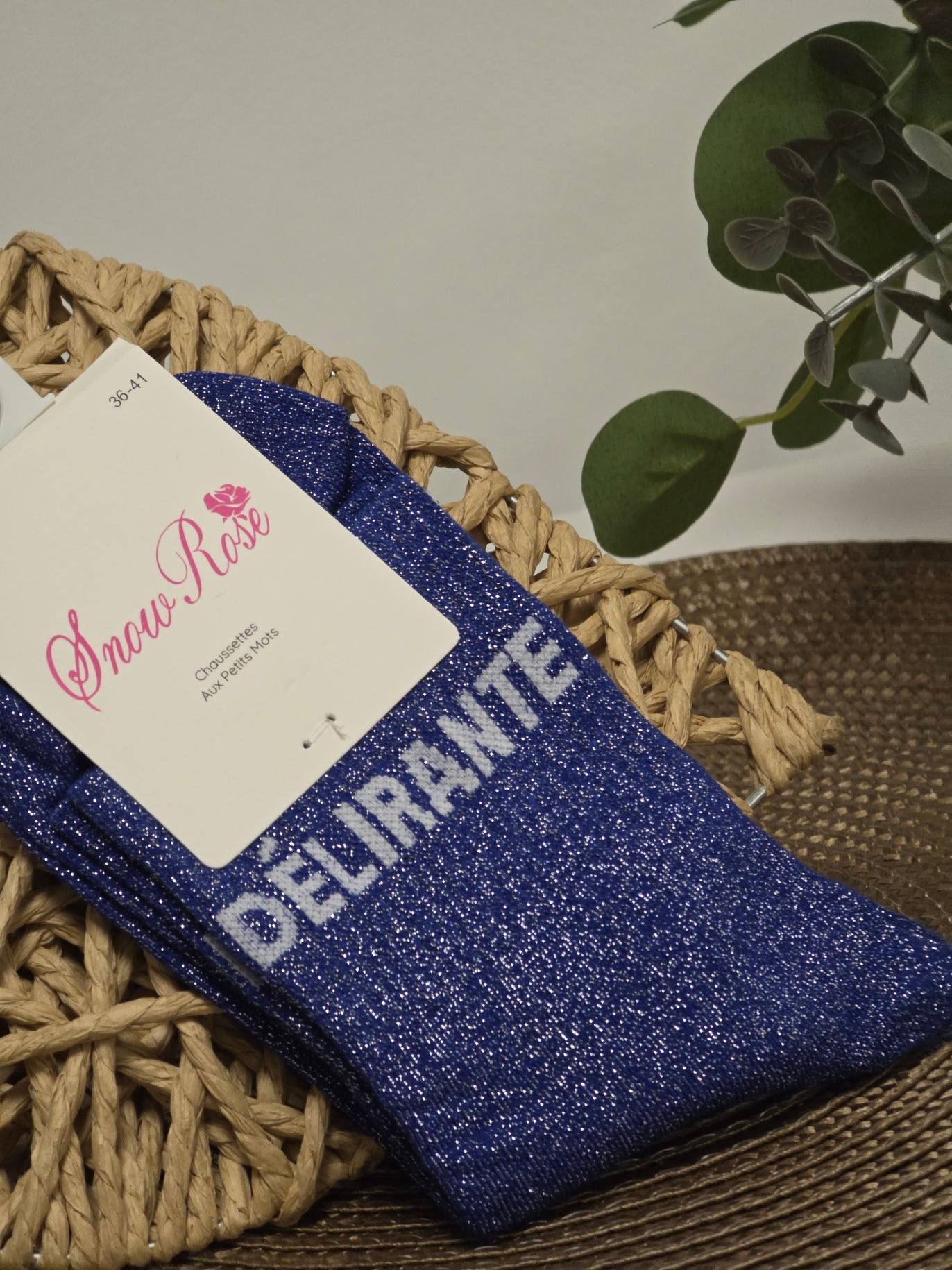 DELIRANTE - Chaussette à Paillette Bleu