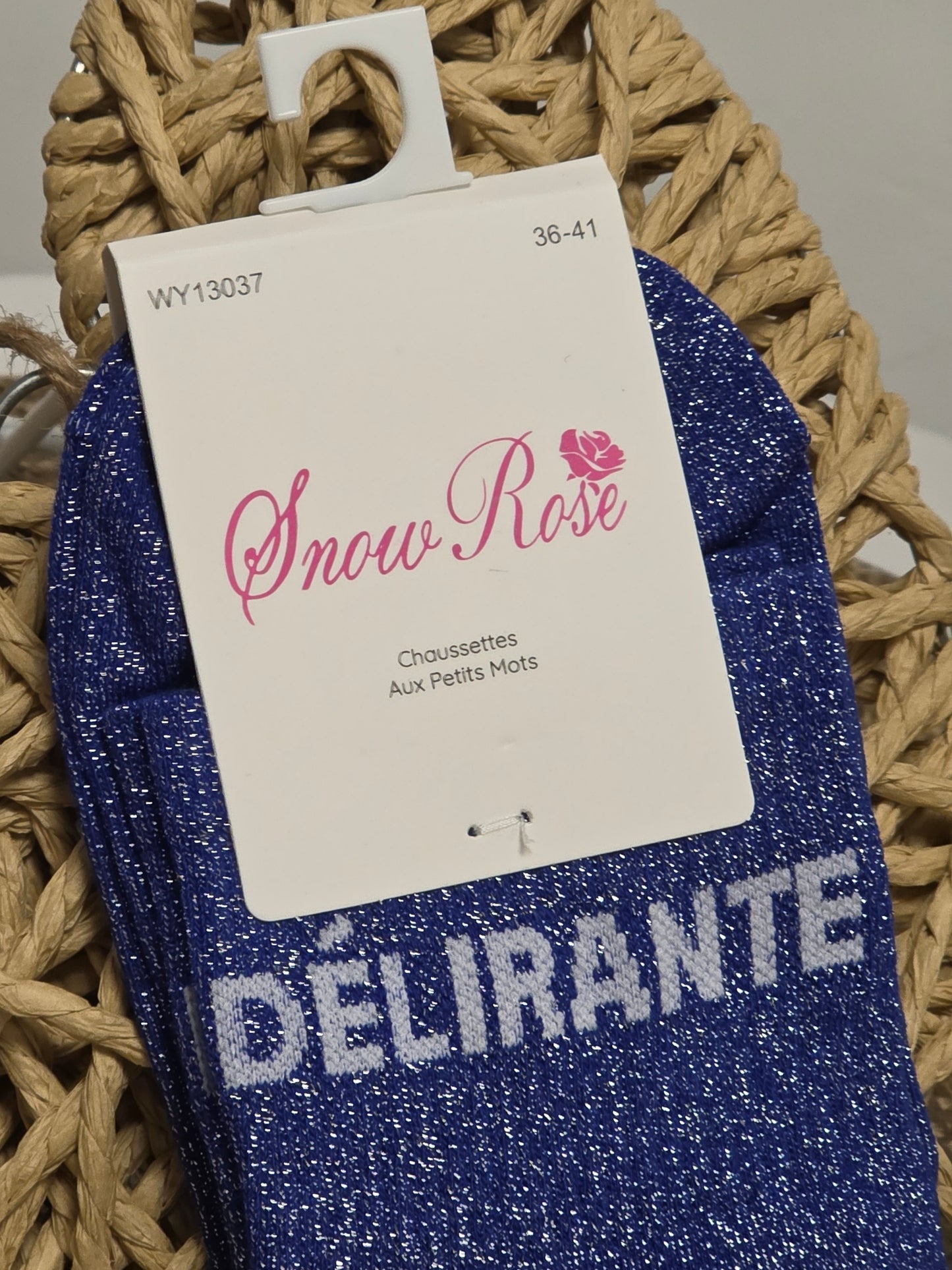 DELIRANTE - Chaussette à Paillette Bleu