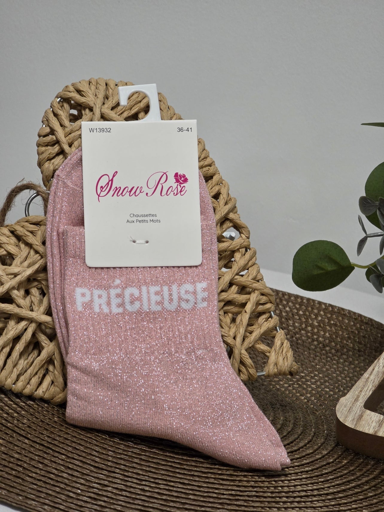 PRECIEUSE - Chaussette à Paillette Rose