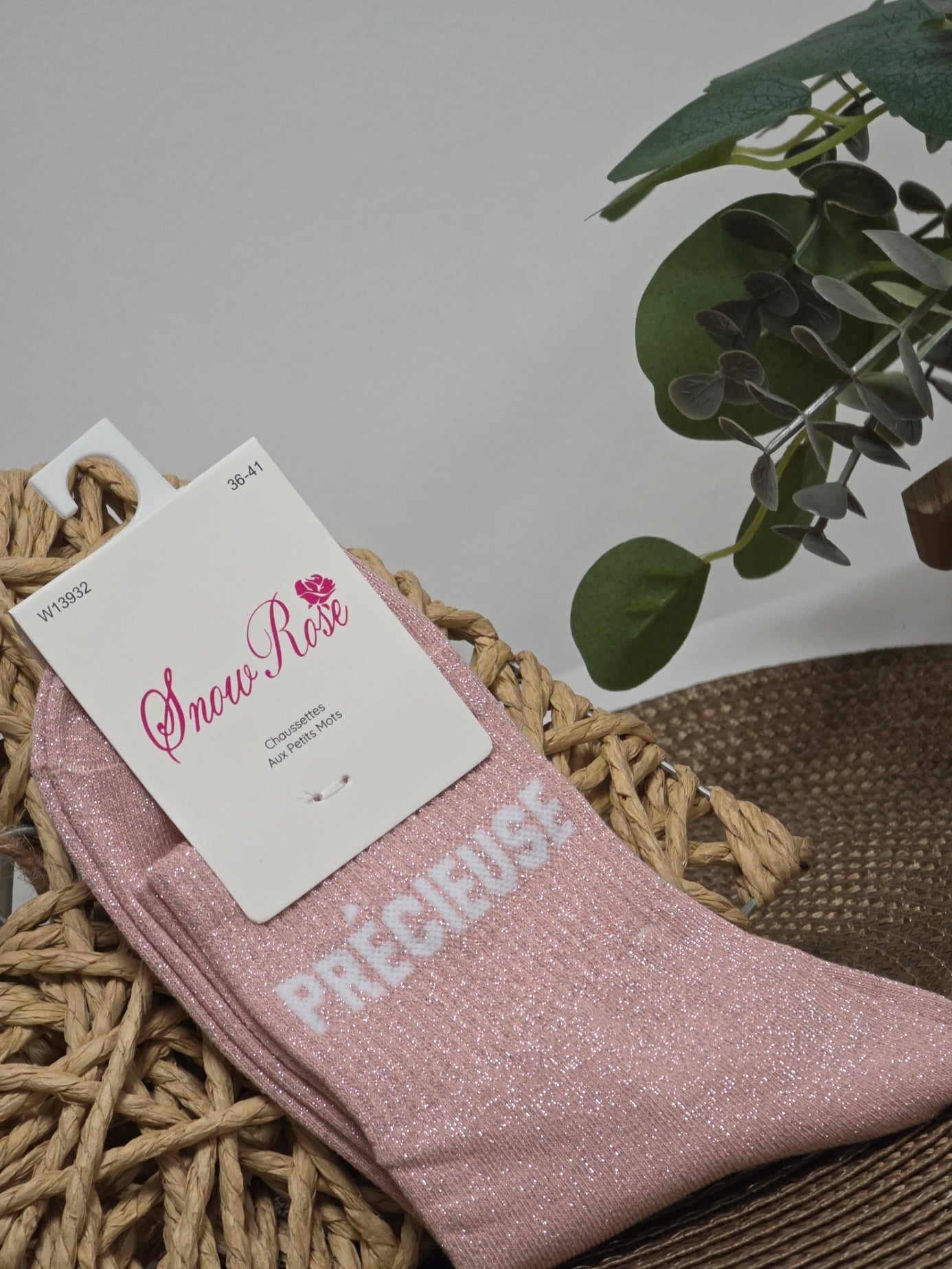 PRECIEUSE - Chaussette à Paillette Rose