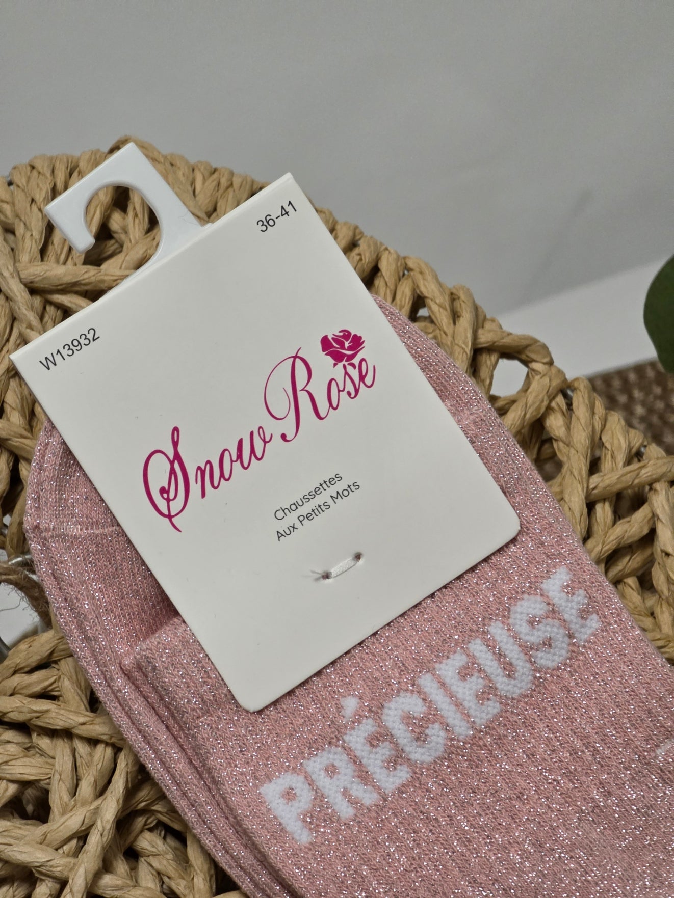 PRECIEUSE - Chaussette à Paillette Rose