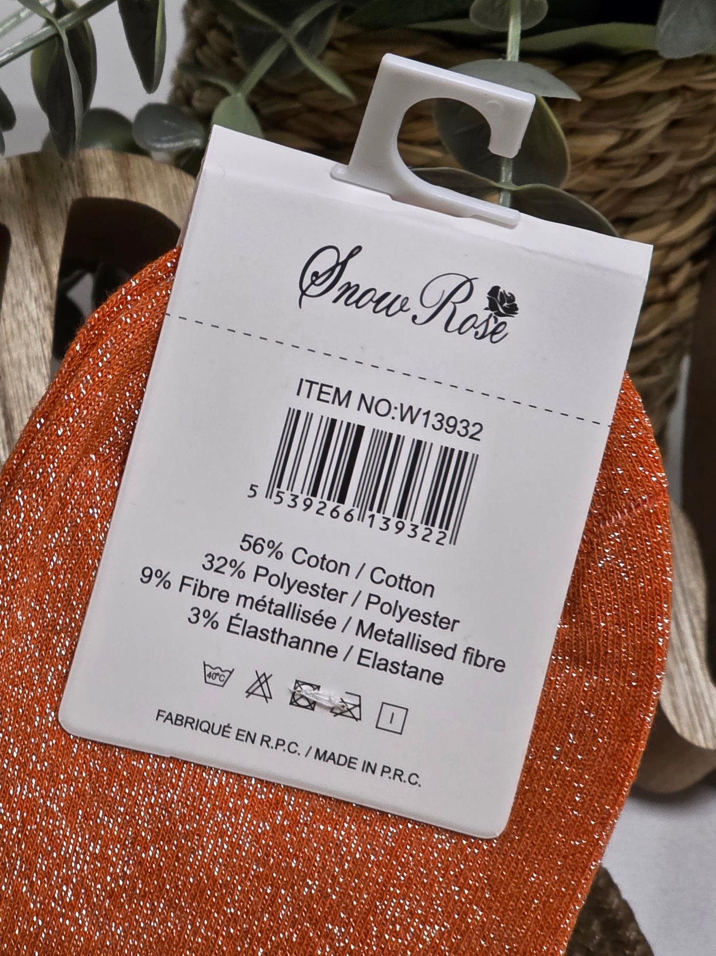 PRECIEUSE - Chaussette à Paillette Orange