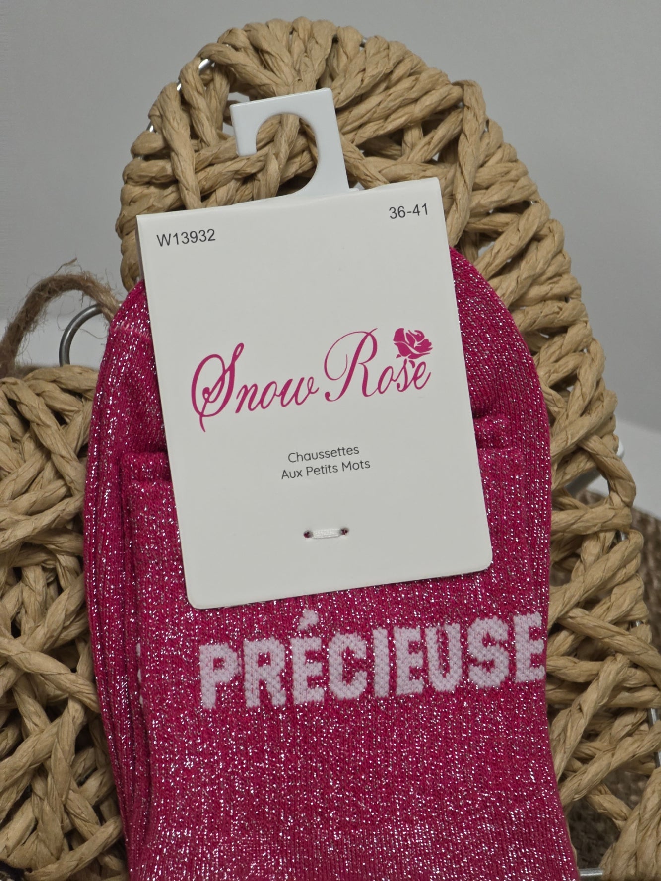 PRECIEUSE - Chaussette à Paillette Fuchsia
