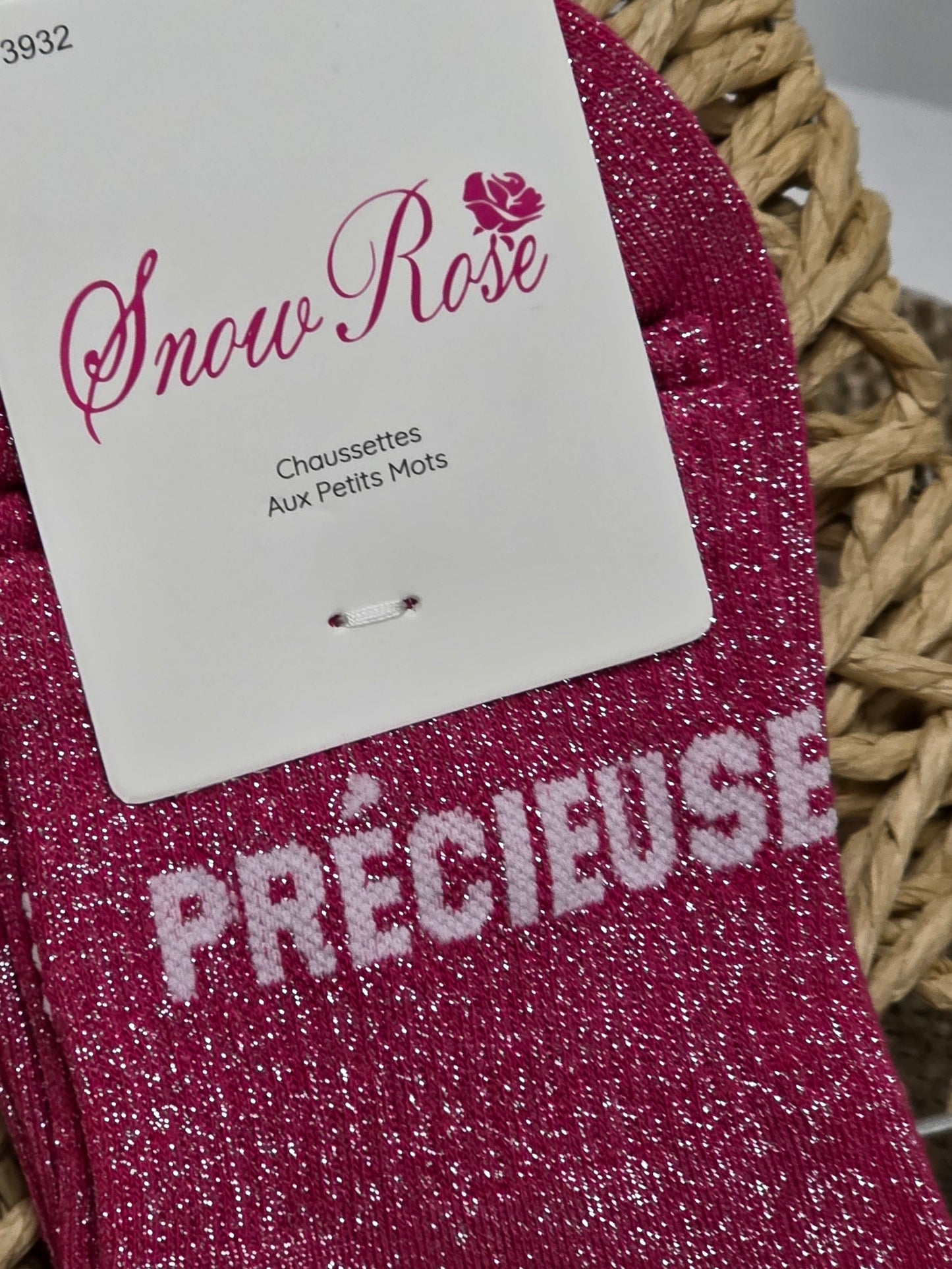 PRECIEUSE - Chaussette à Paillette Fuchsia