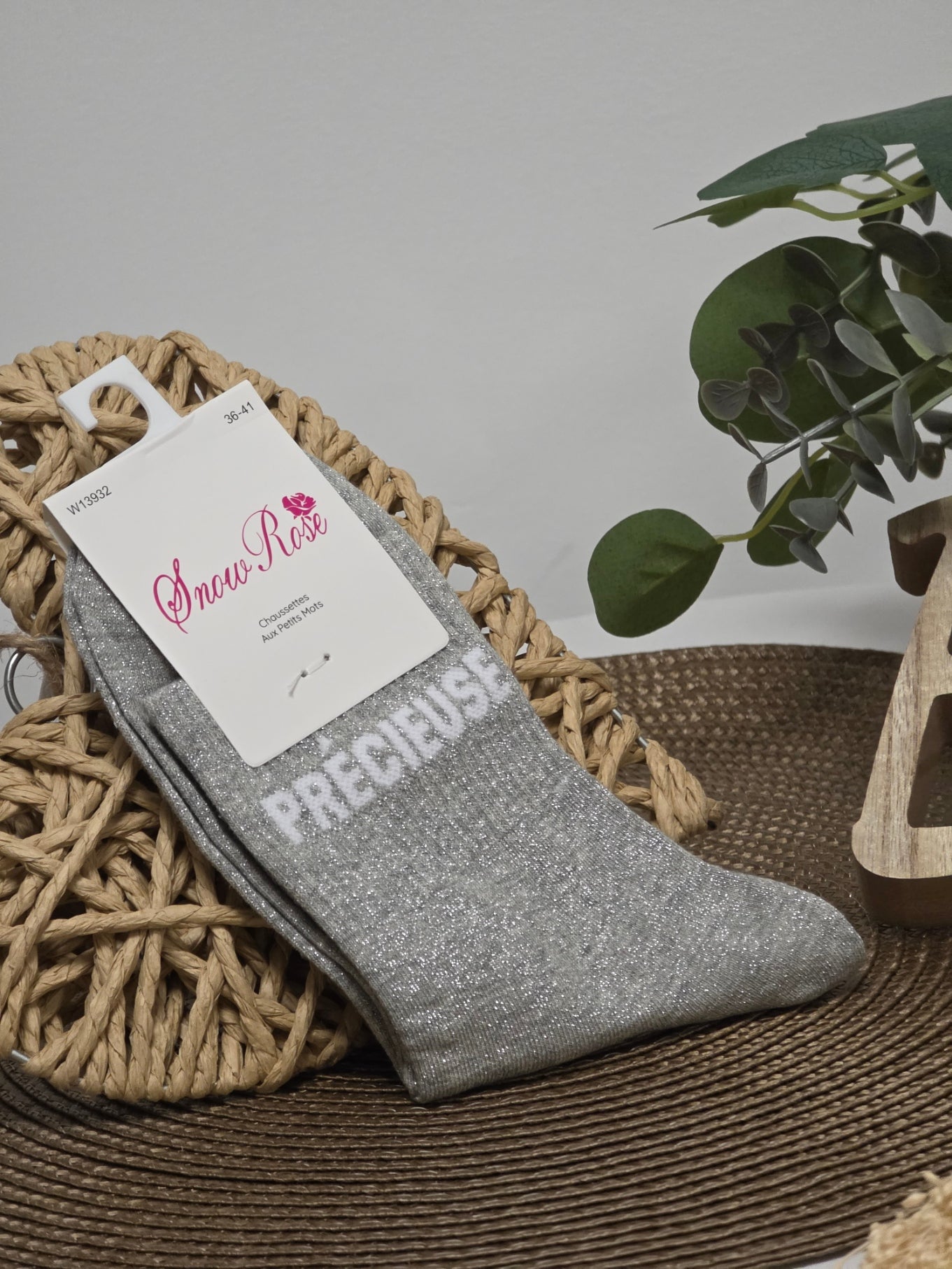 PRECIEUSE - Chaussette à Paillette Gris
