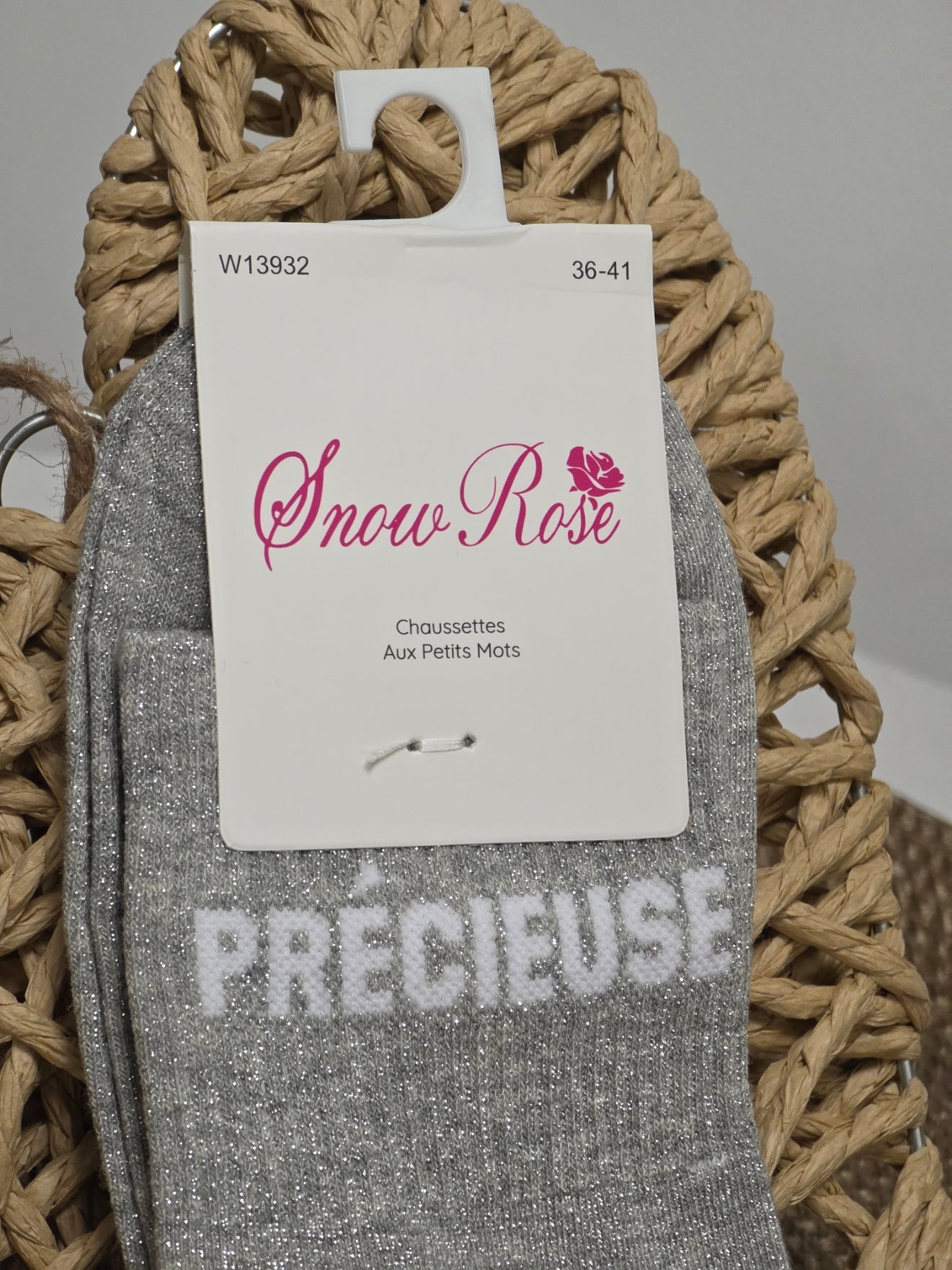 PRECIEUSE - Chaussette à Paillette Gris