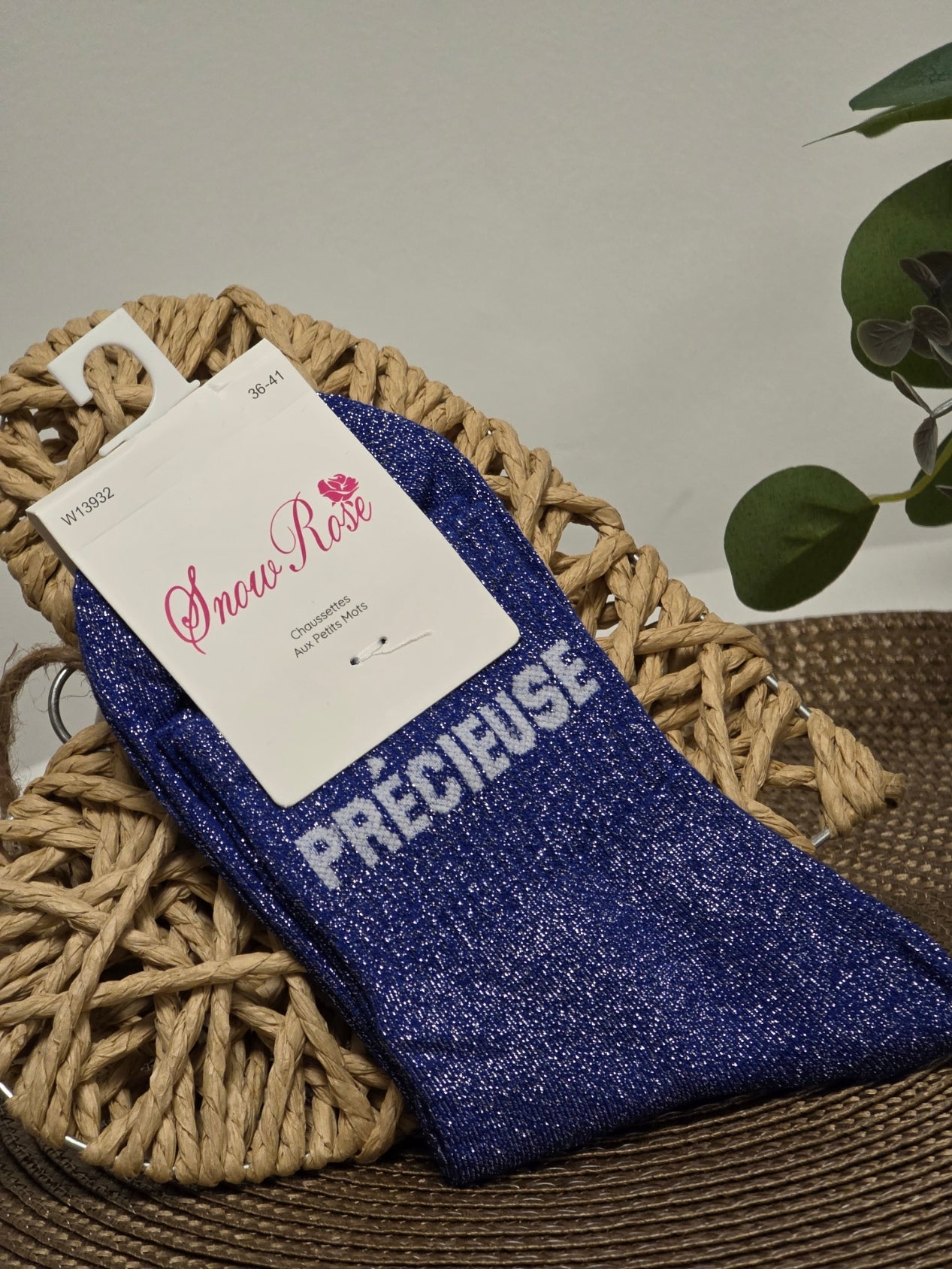 PRECIEUSE - Chaussette à Paillette Bleu