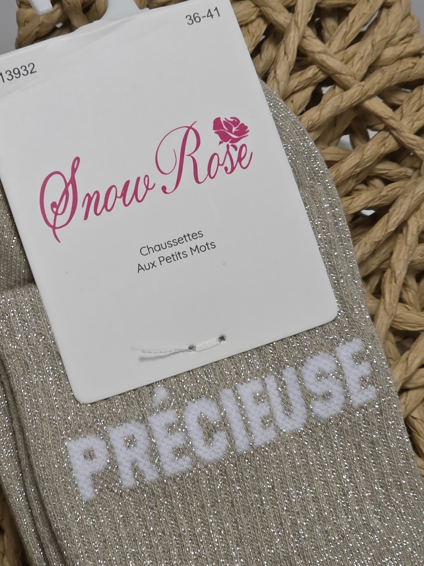 PRECIEUSE - Chaussette à Paillette Taupe