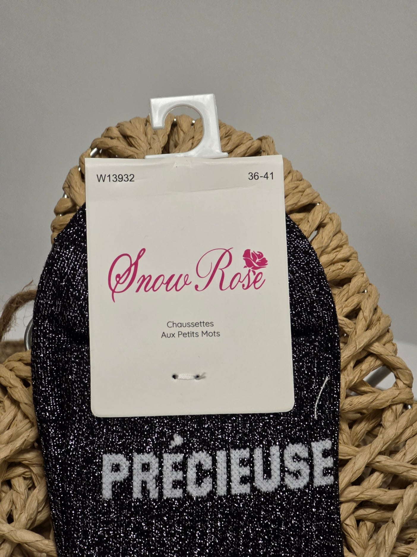 PRECIEUSE - Chaussette à Paillette Noir