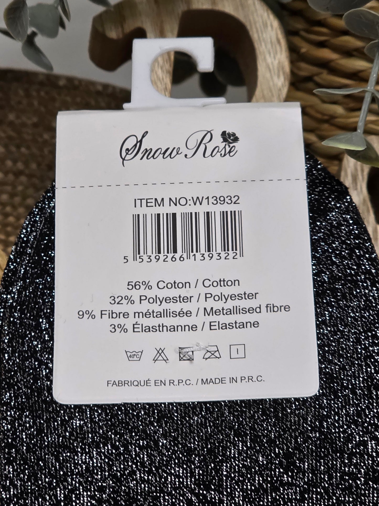 PRECIEUSE - Chaussette à Paillette Noir