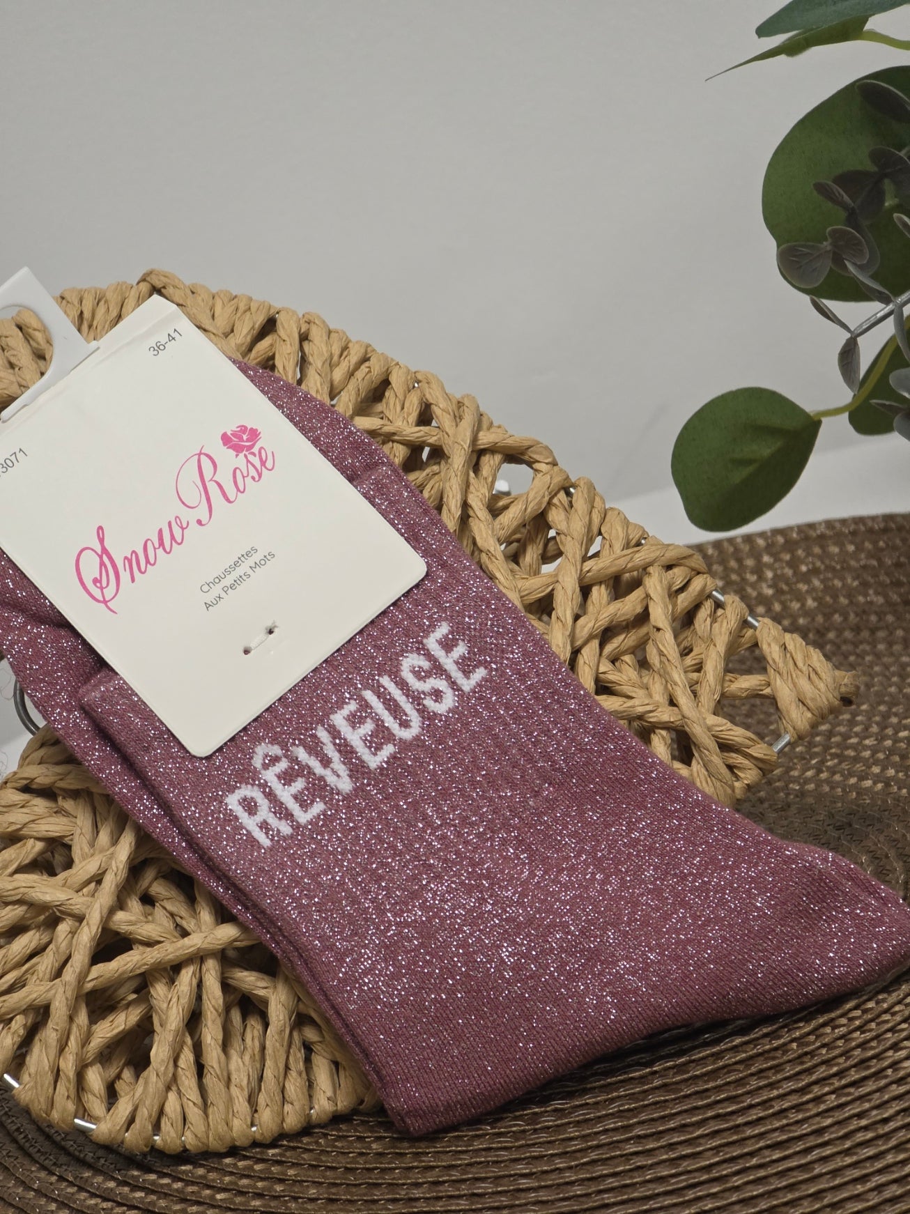 REVEUSE - Chaussette à Paillette Violine