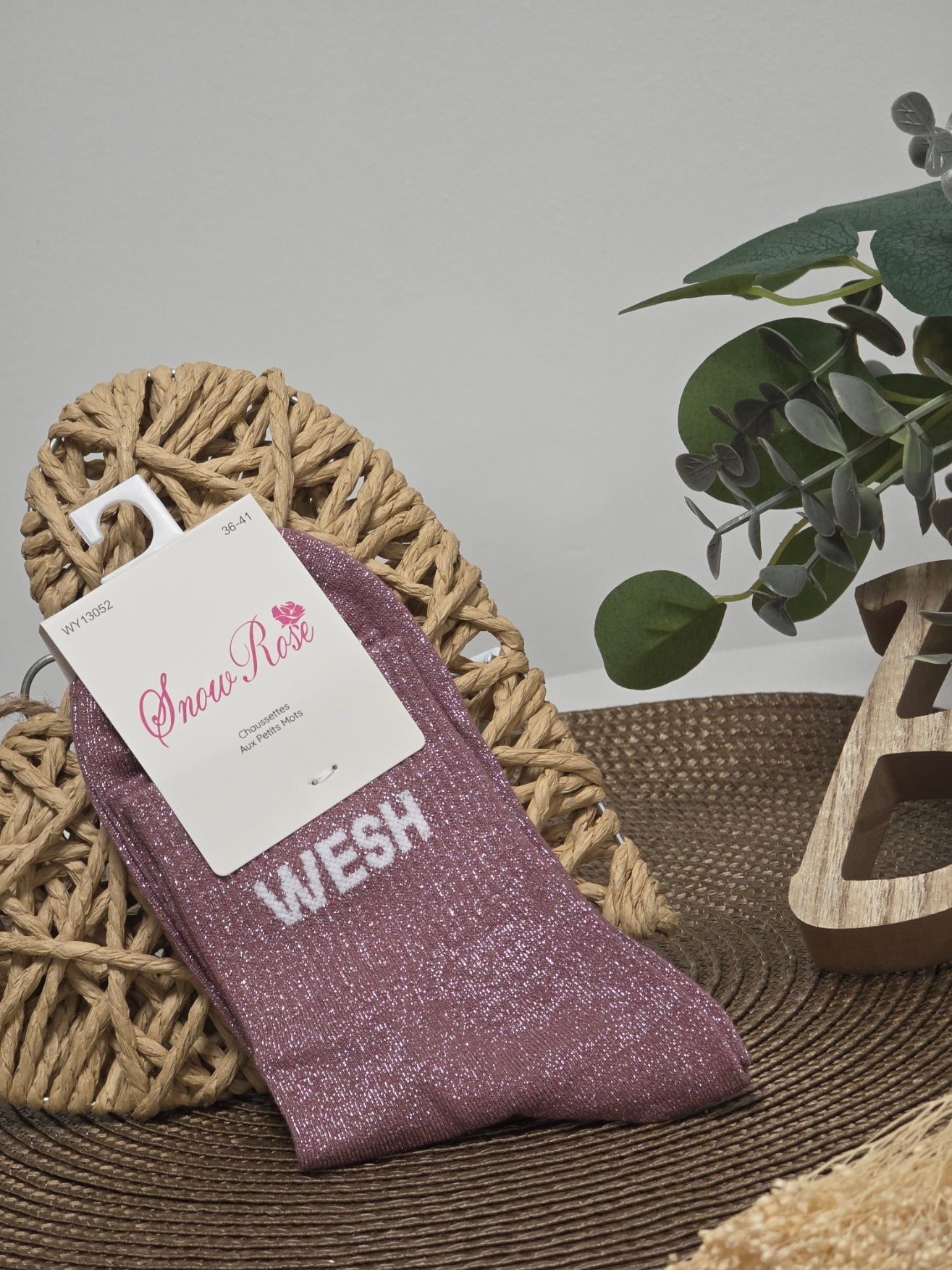 WESH - Chaussette à Paillette Violine