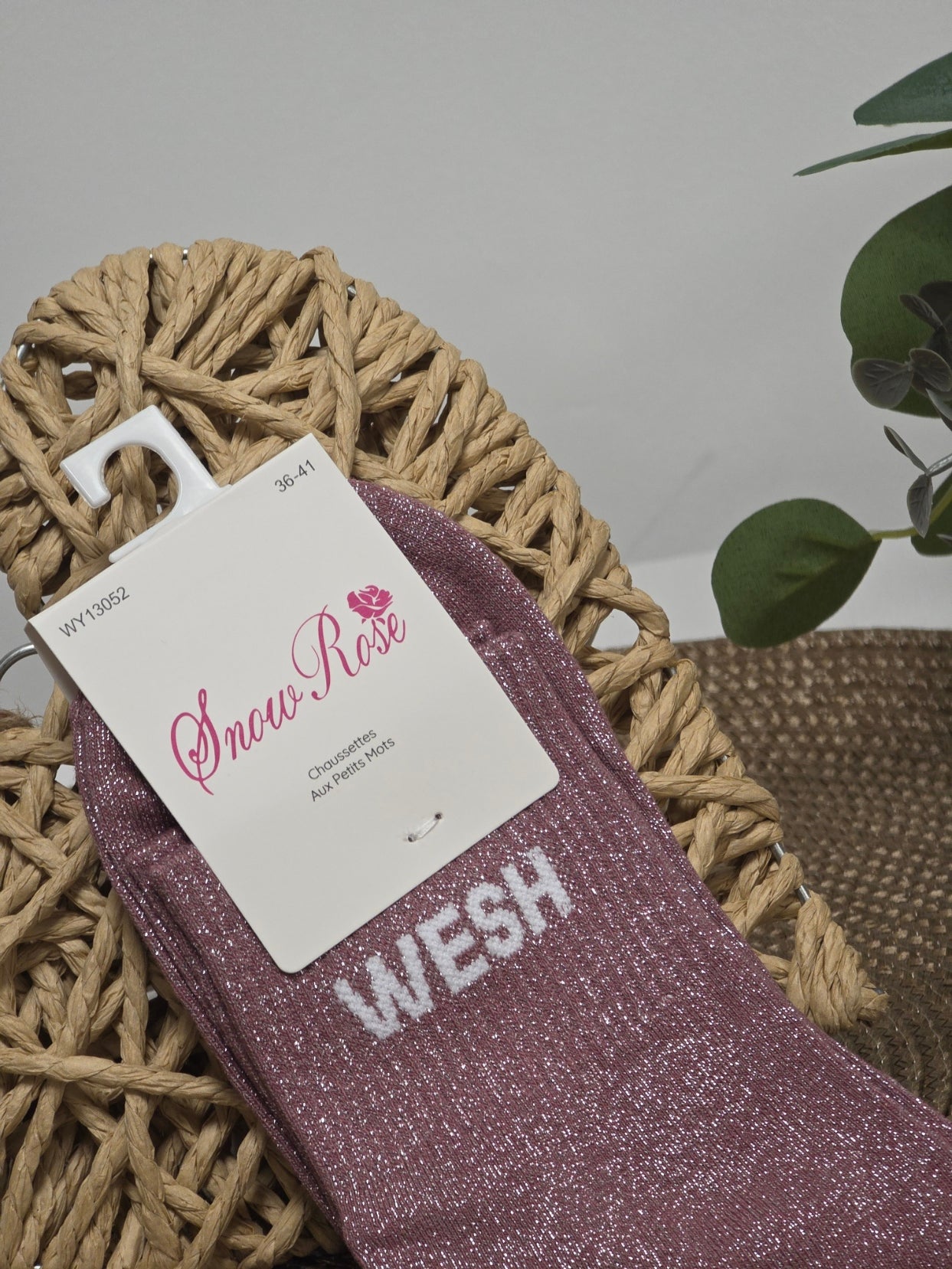 WESH - Chaussette à Paillette Violine