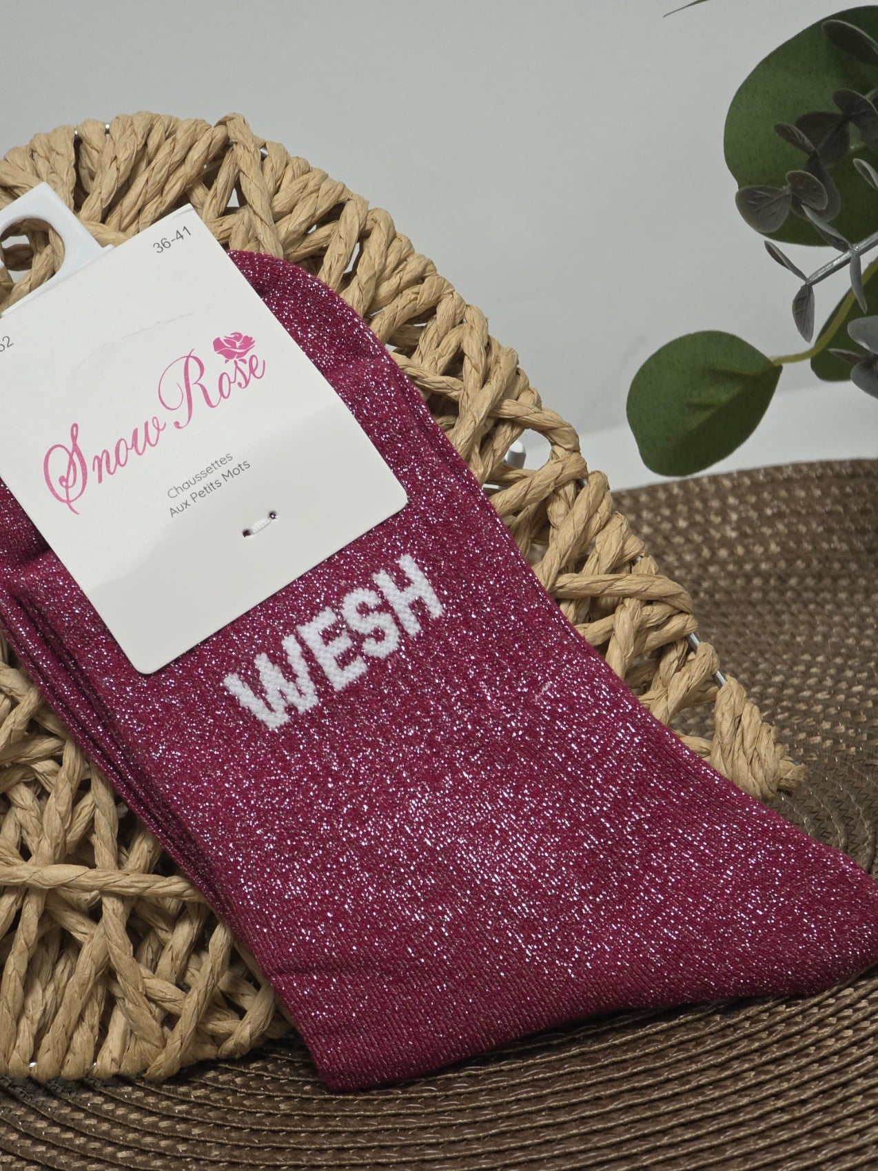 WESH - Chaussette à Paillette Fuchsia