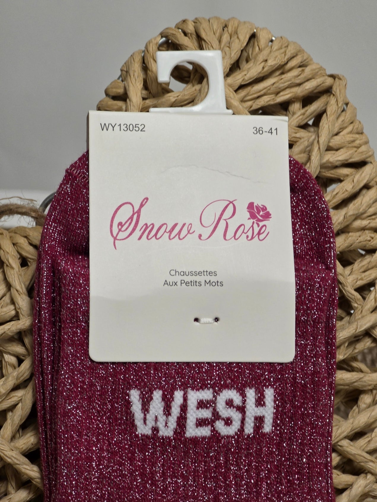 WESH - Chaussette à Paillette Fuchsia