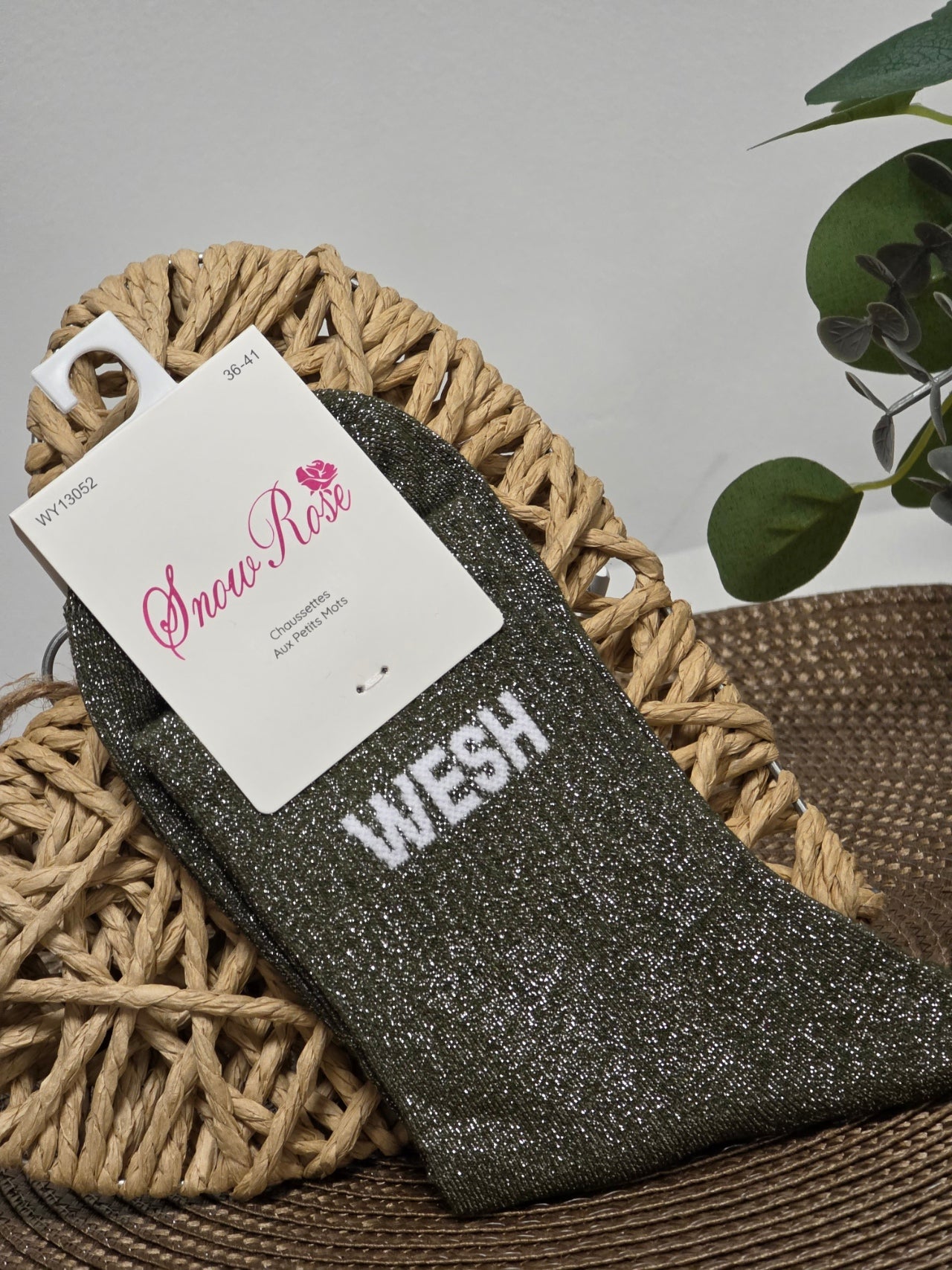 WESH - Chaussette à Paillette Vert