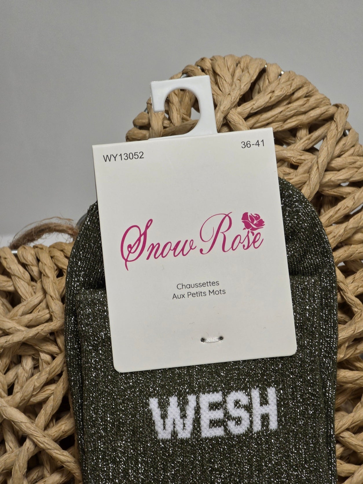 WESH - Chaussette à Paillette Vert