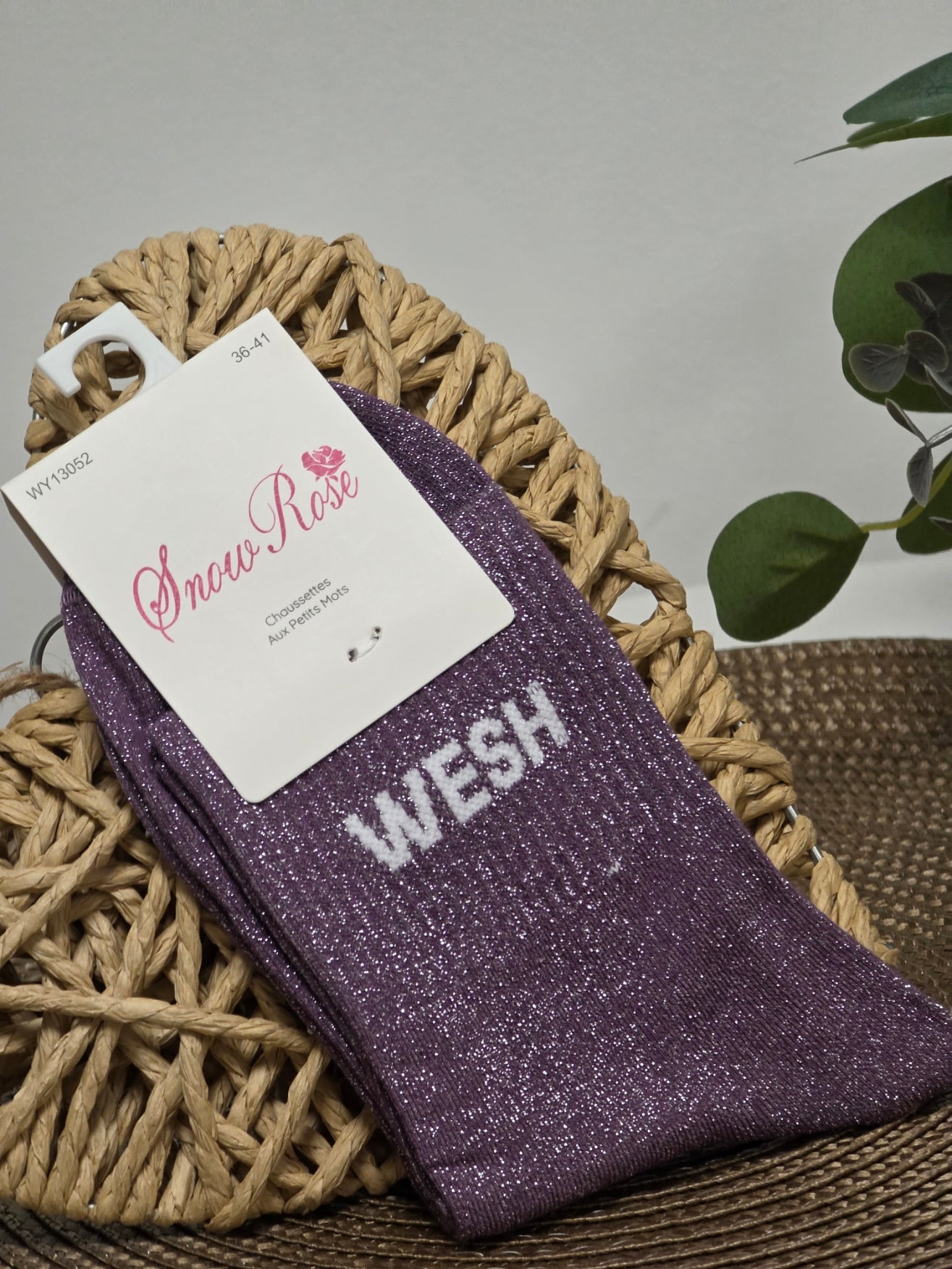 WESH - Chaussette à Paillette Violet