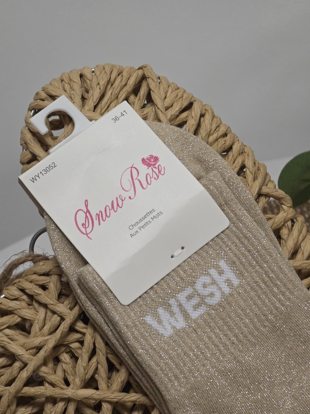 WESH - Chaussette à Paillette Beige