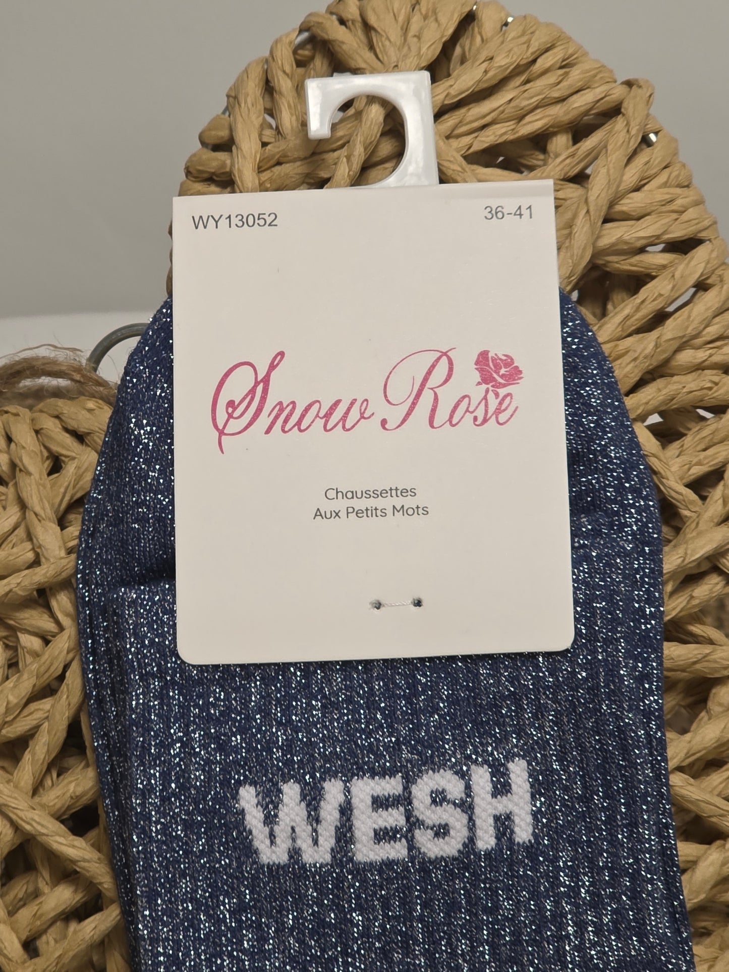 WESH - Chaussette à Paillette Bleu