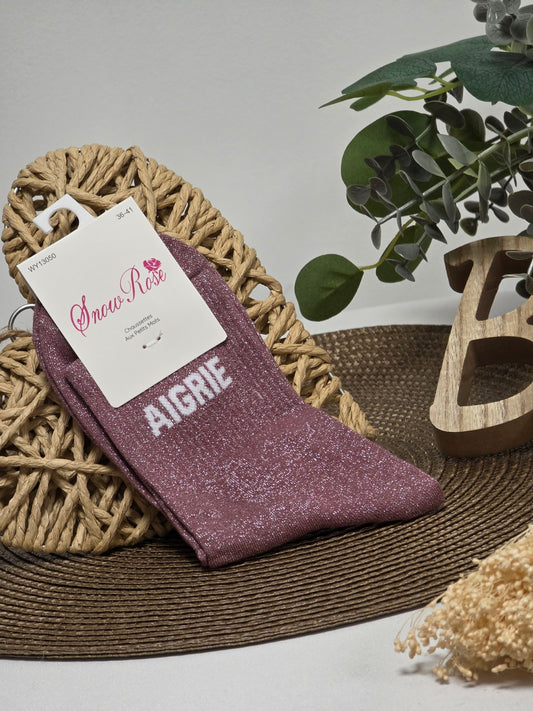 AIGRIE - Chaussette à Paillette Violine