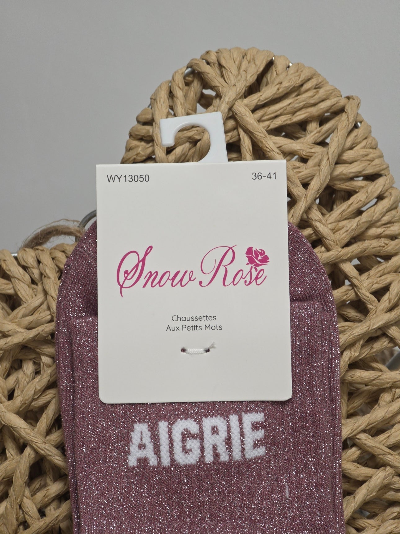 AIGRIE - Chaussette à Paillette Violine