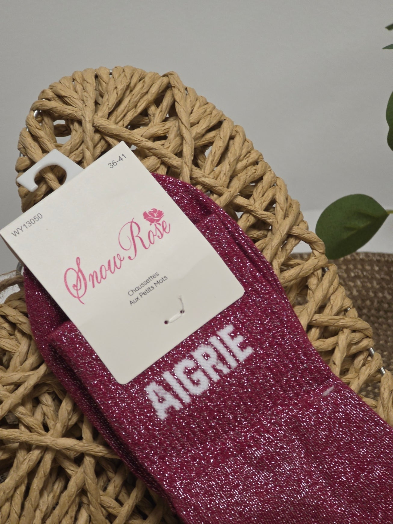 AIGRIE - Chaussette à Paillette Fuchsia